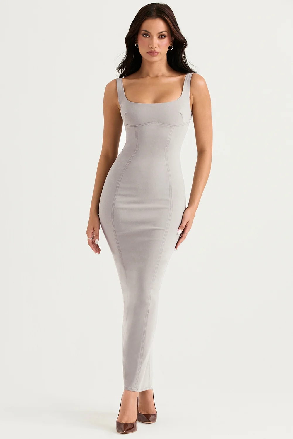 smoke bodycon maxi dress
