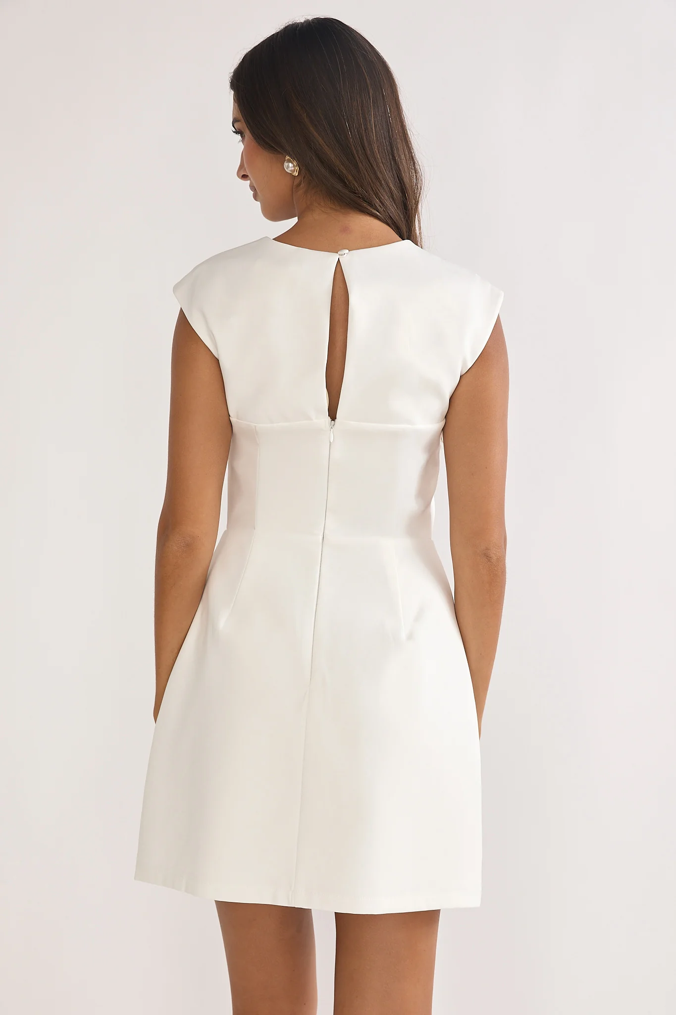 Korella Cap Sleeve Mini Dress White