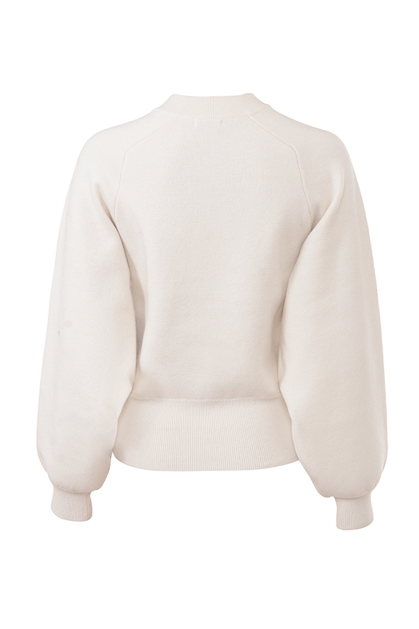 Cream Wool Cashmere Heavy Knit Sweater