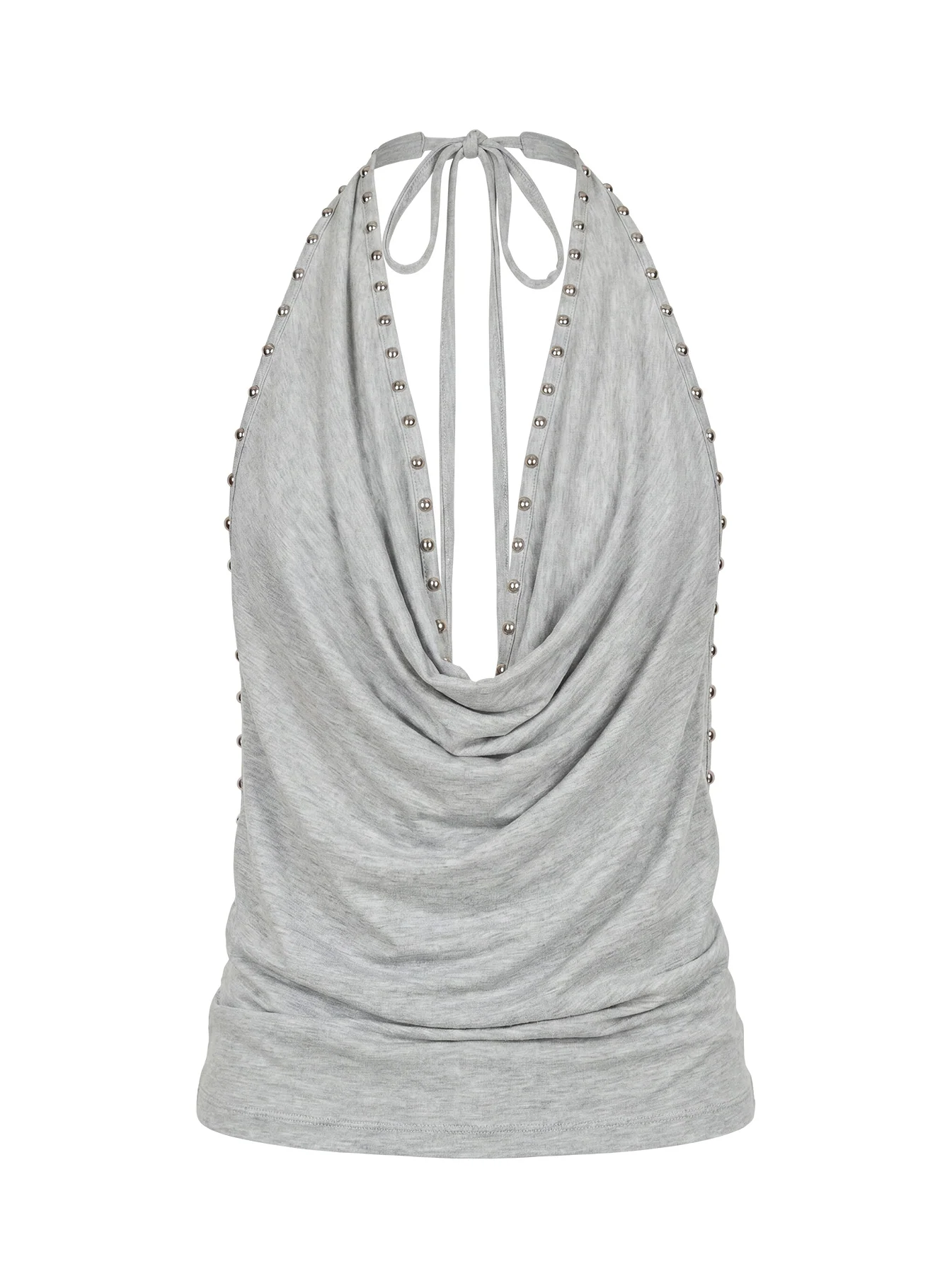 Khoda Studded Halter Top Grey Marle