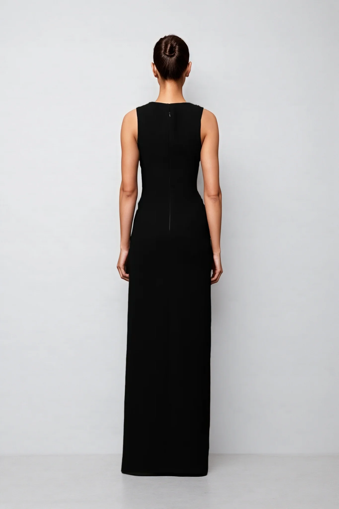 Gideoa Black Mesh Chain Maxi Dress