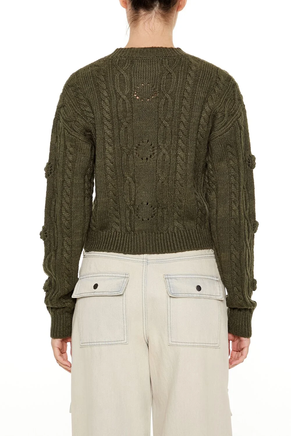 Rosette Cable Knit Sweater