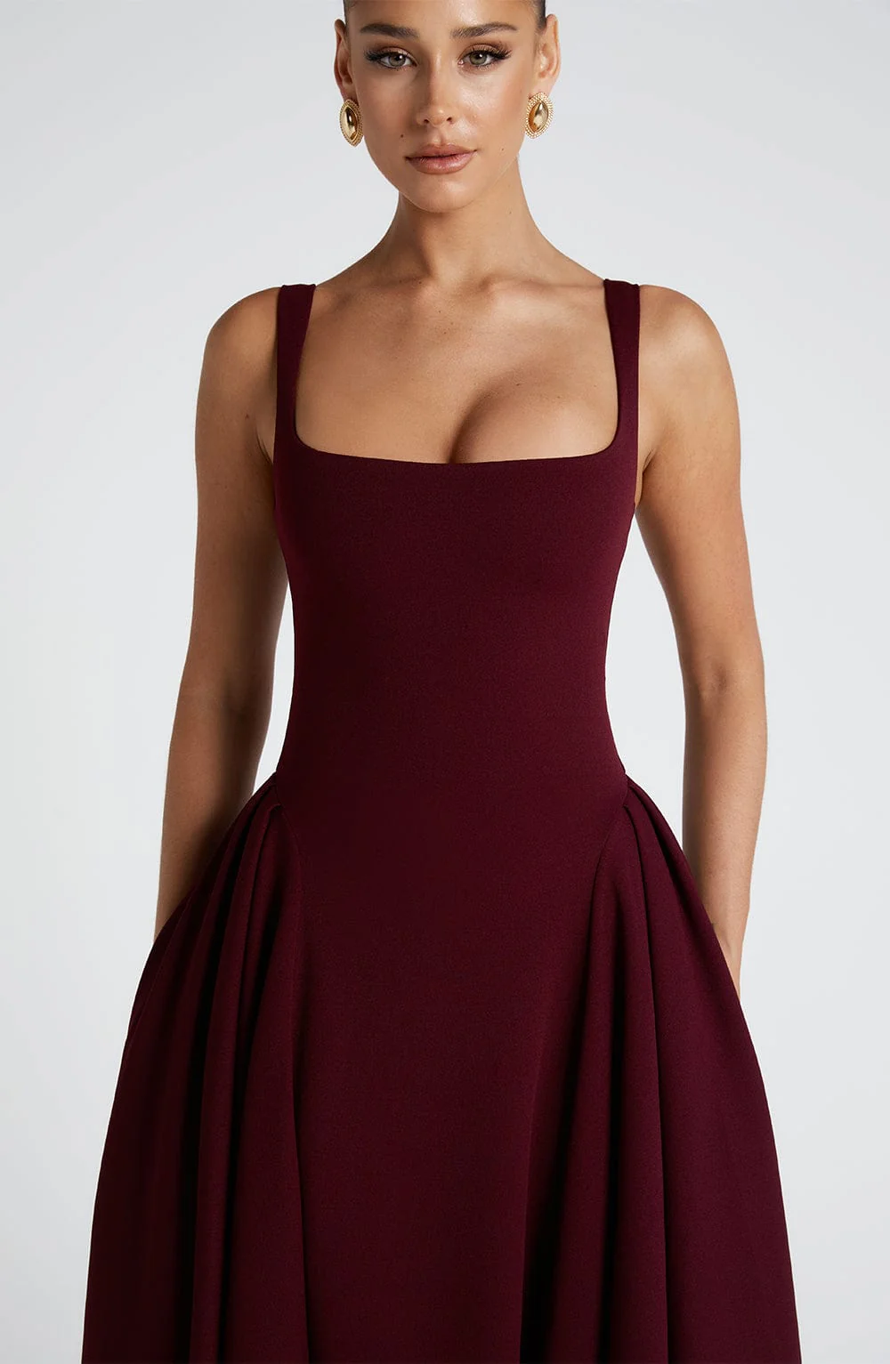 Betty Midi Dress - Cherry Lacquer