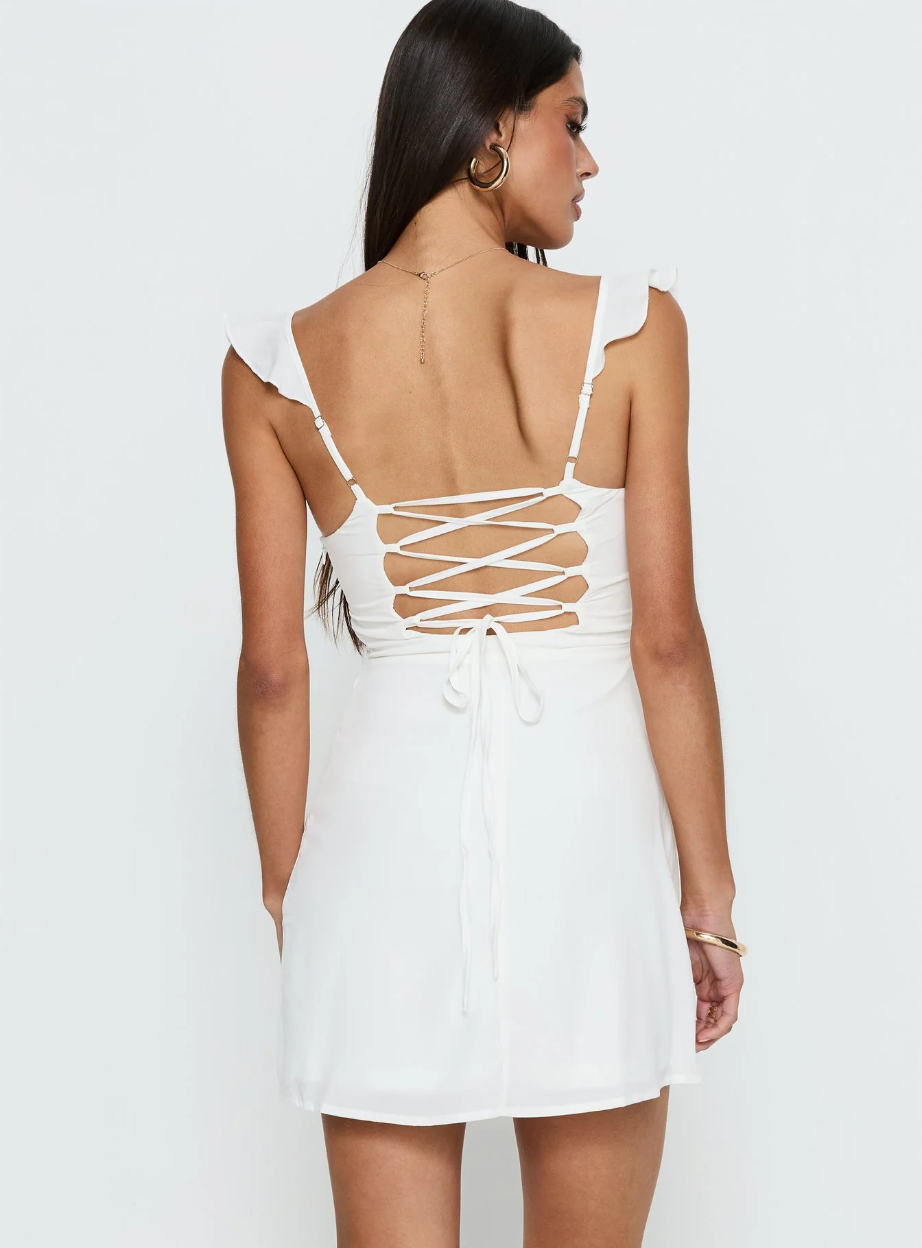 Landon Mini Dress White - luluinthesky