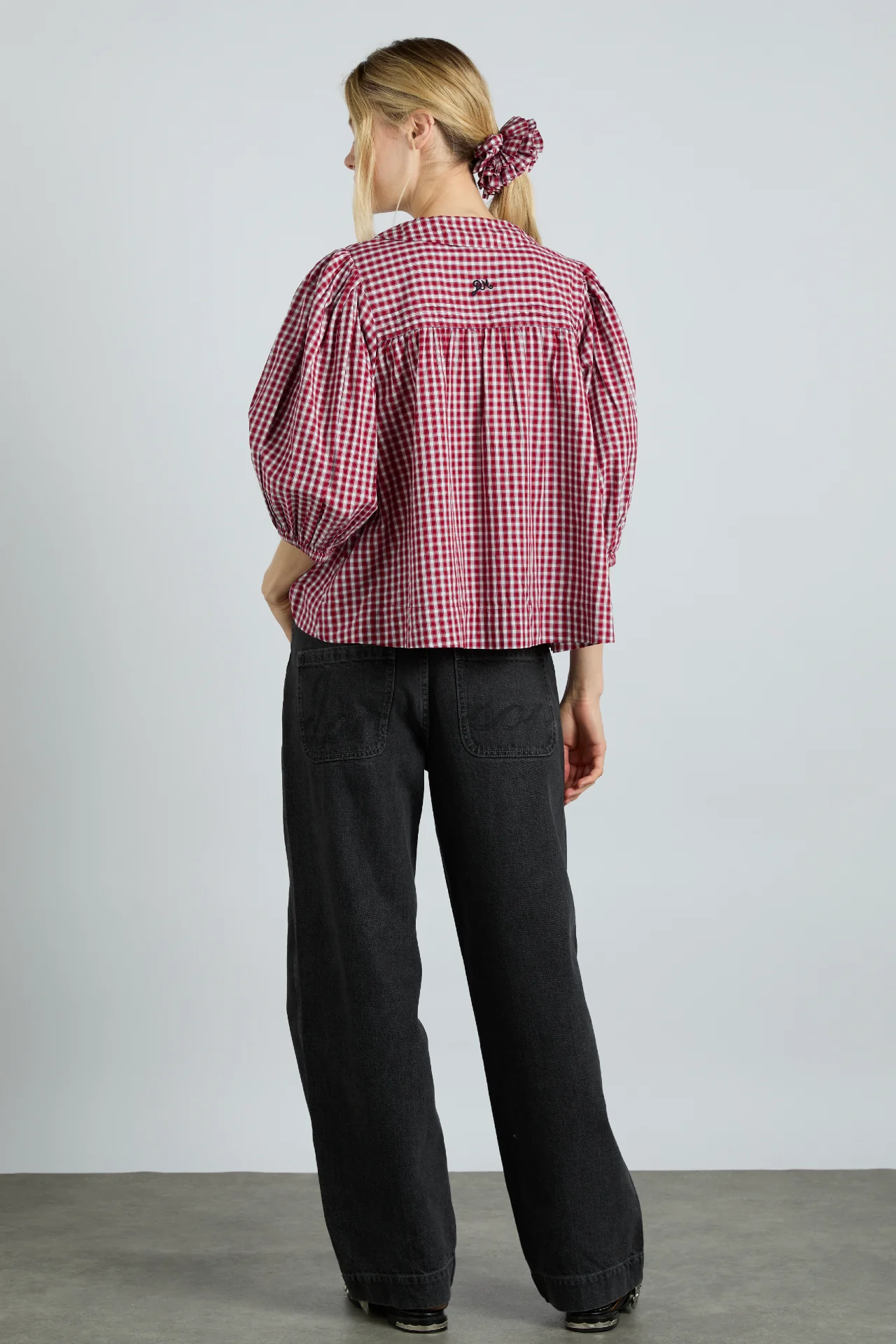 mila blouse - cherry gingham - luluinthesky