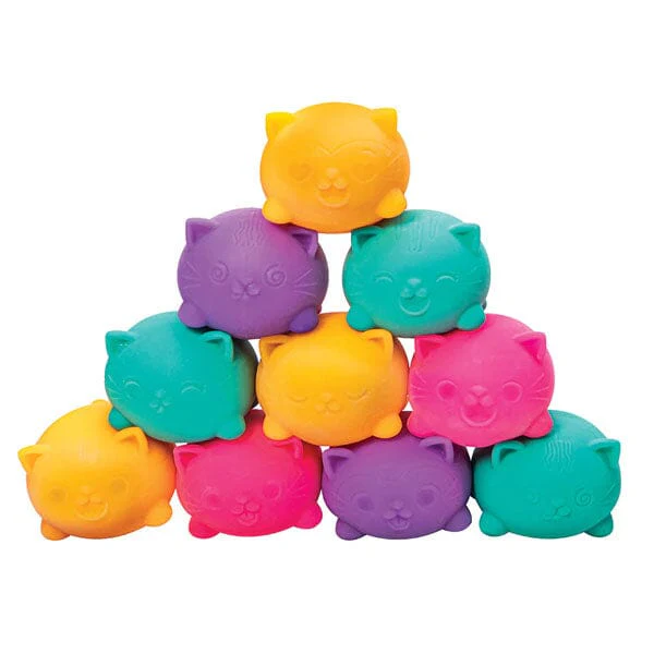 Nee Doh® Cool Cats Squishy Fidget Stress Ball Toys (3pk) Colors Ship Assorted