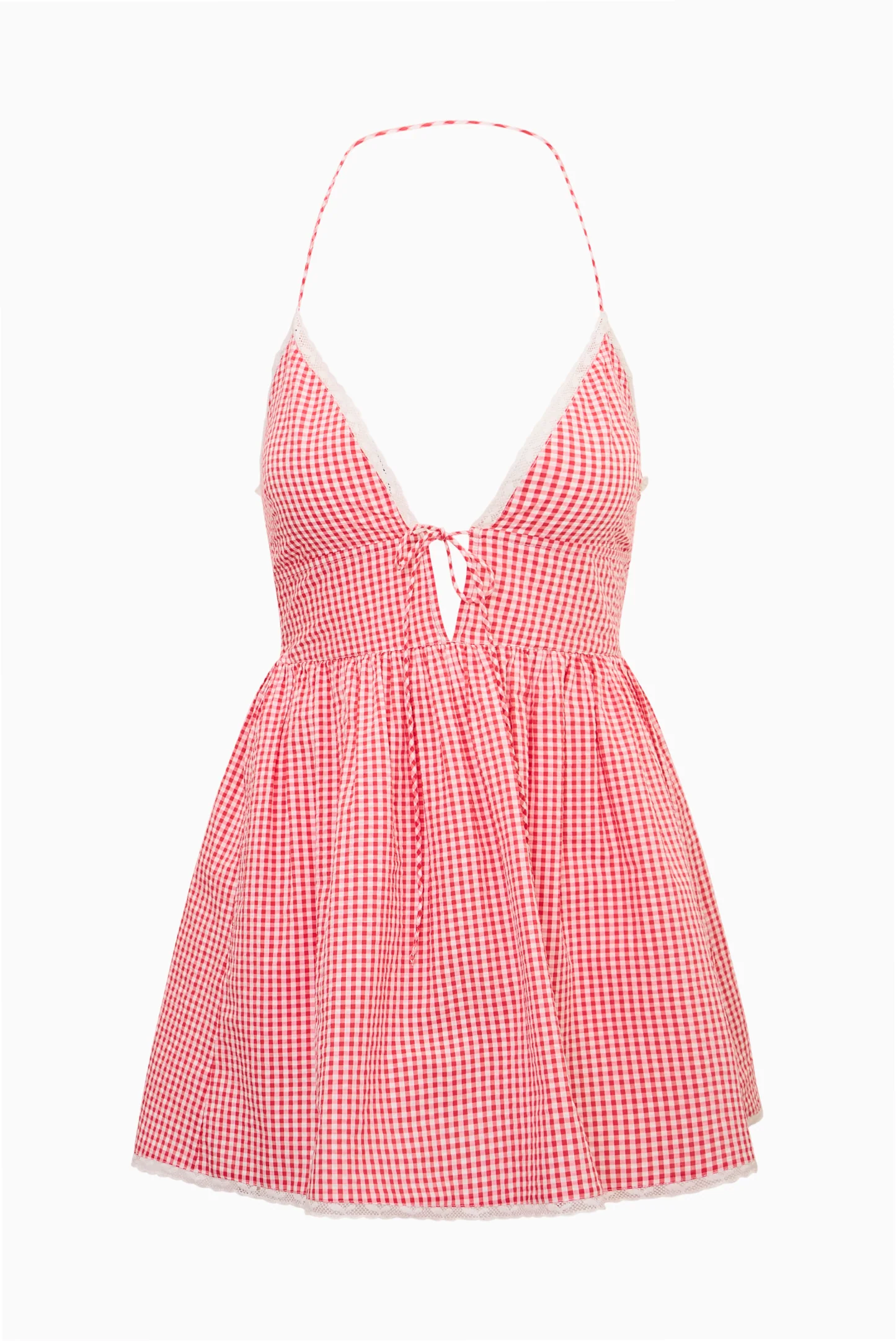 Khloe Cotton Gingham Mini Dress