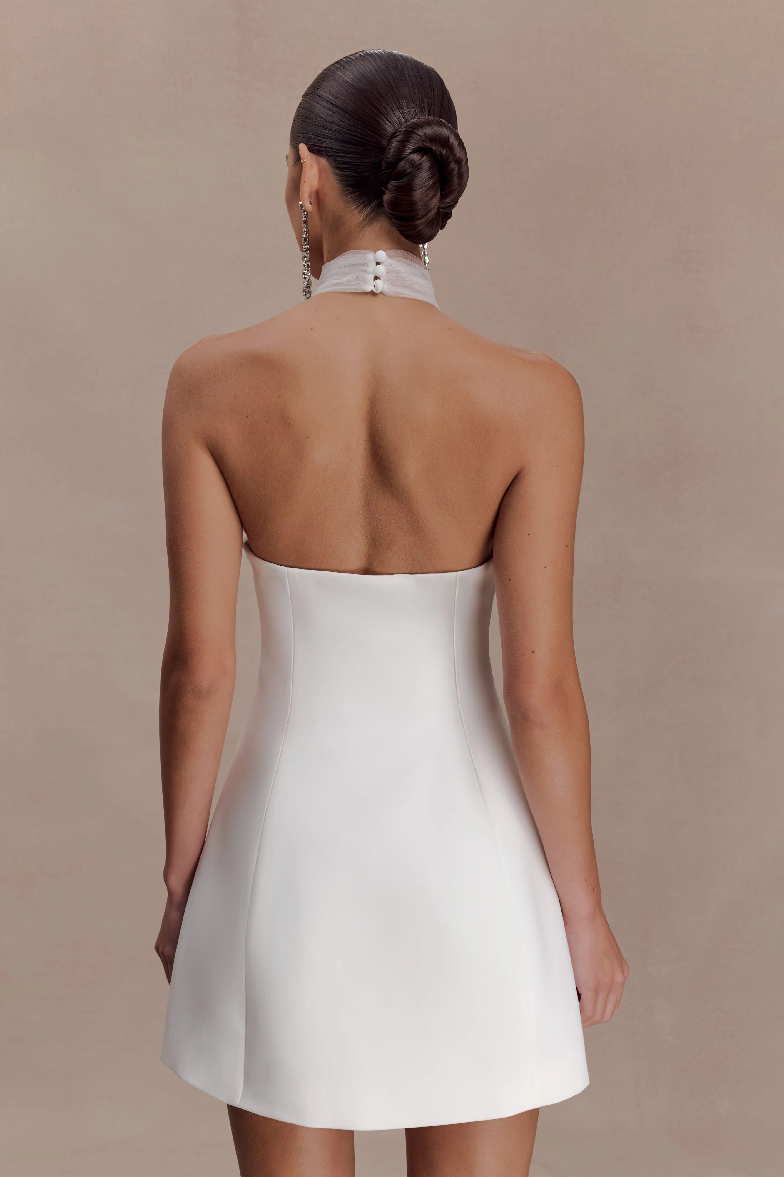 Riley Halter Suiting Mini Dress - Ivory