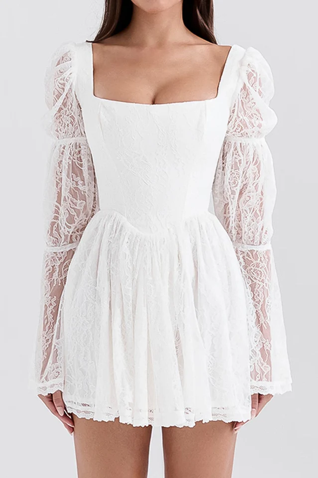 Sancia Vintage Puff Sleeve Mini Dress