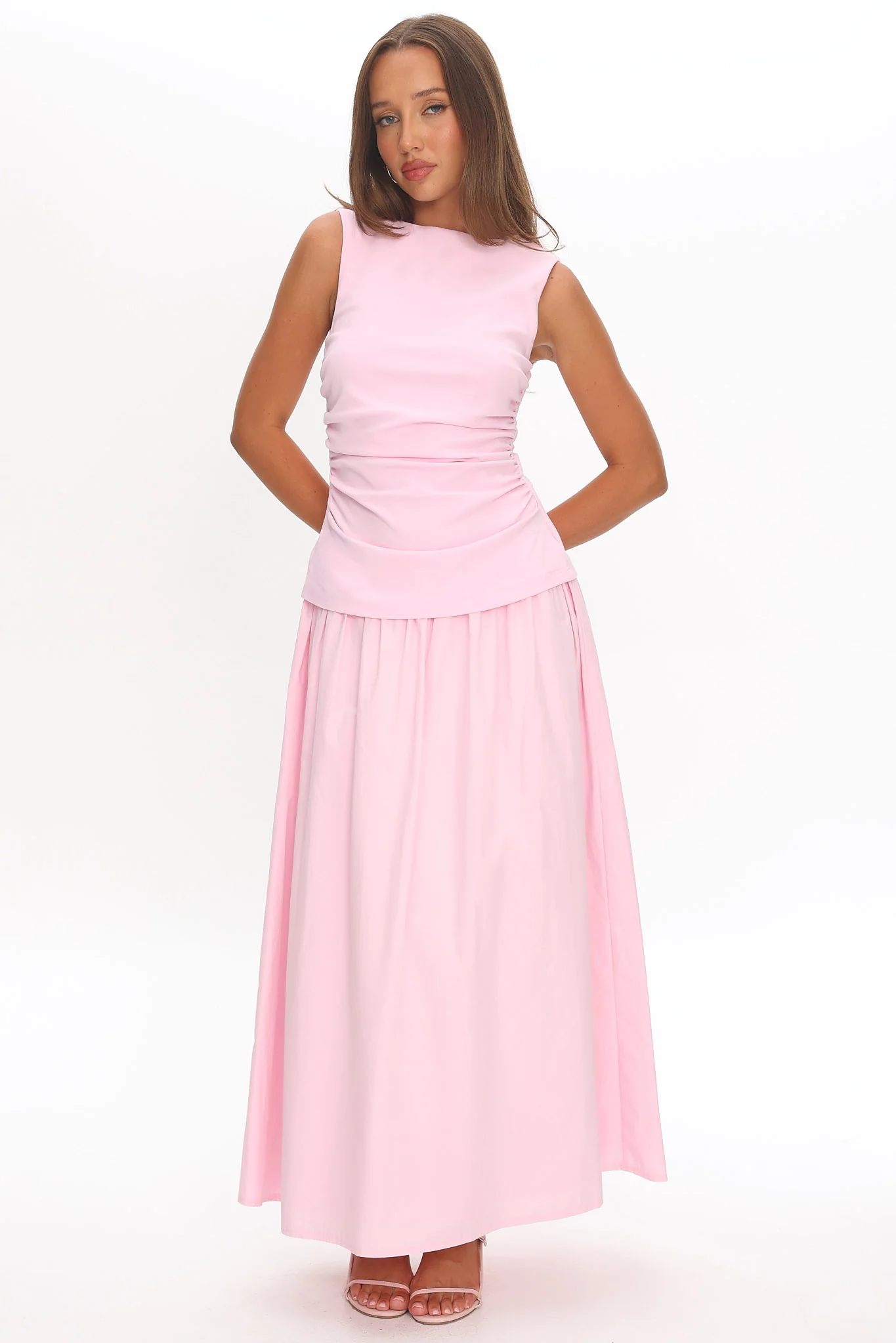 Keeeva Boatneck Maxi Dress Pink