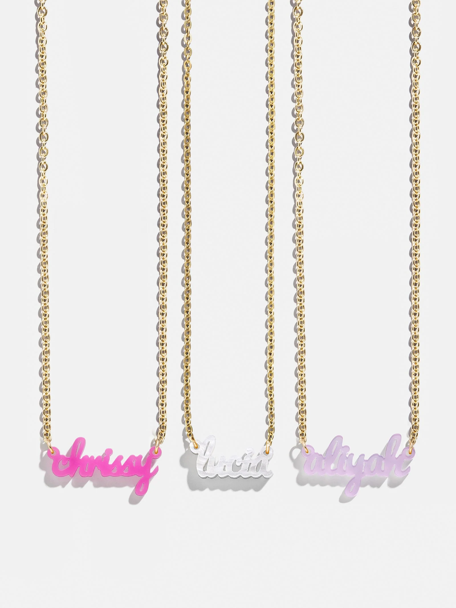 Acrylic Custom Nameplate Necklace - Gold