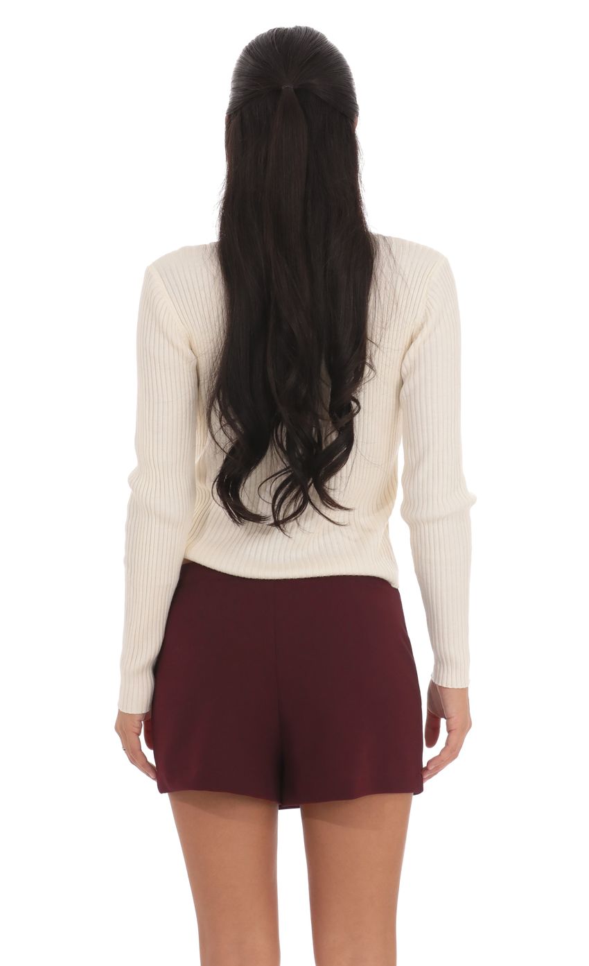 Overlap Skort in Burgundy