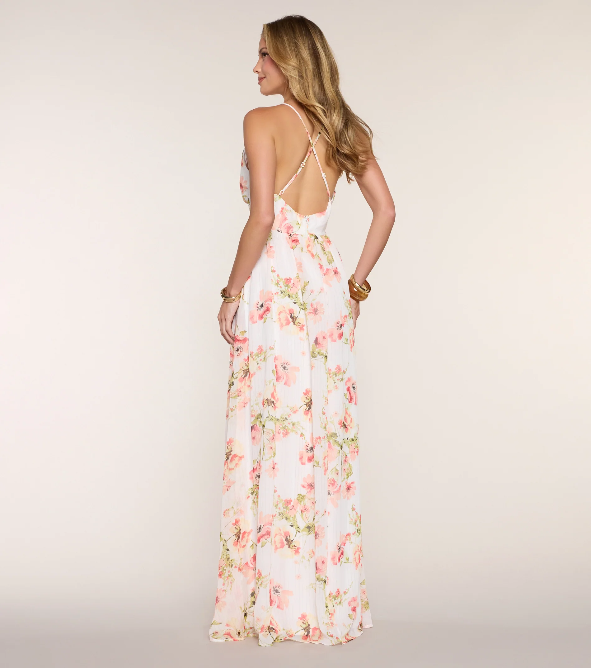 May Floral Chiffon A-Line Formal Dress