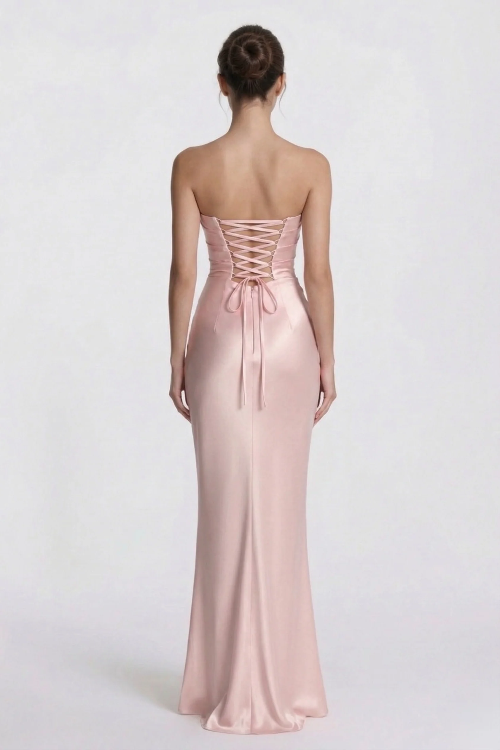 Sheath-Column Floor Length Acetate Satin Wedding Guest Dress CG0305