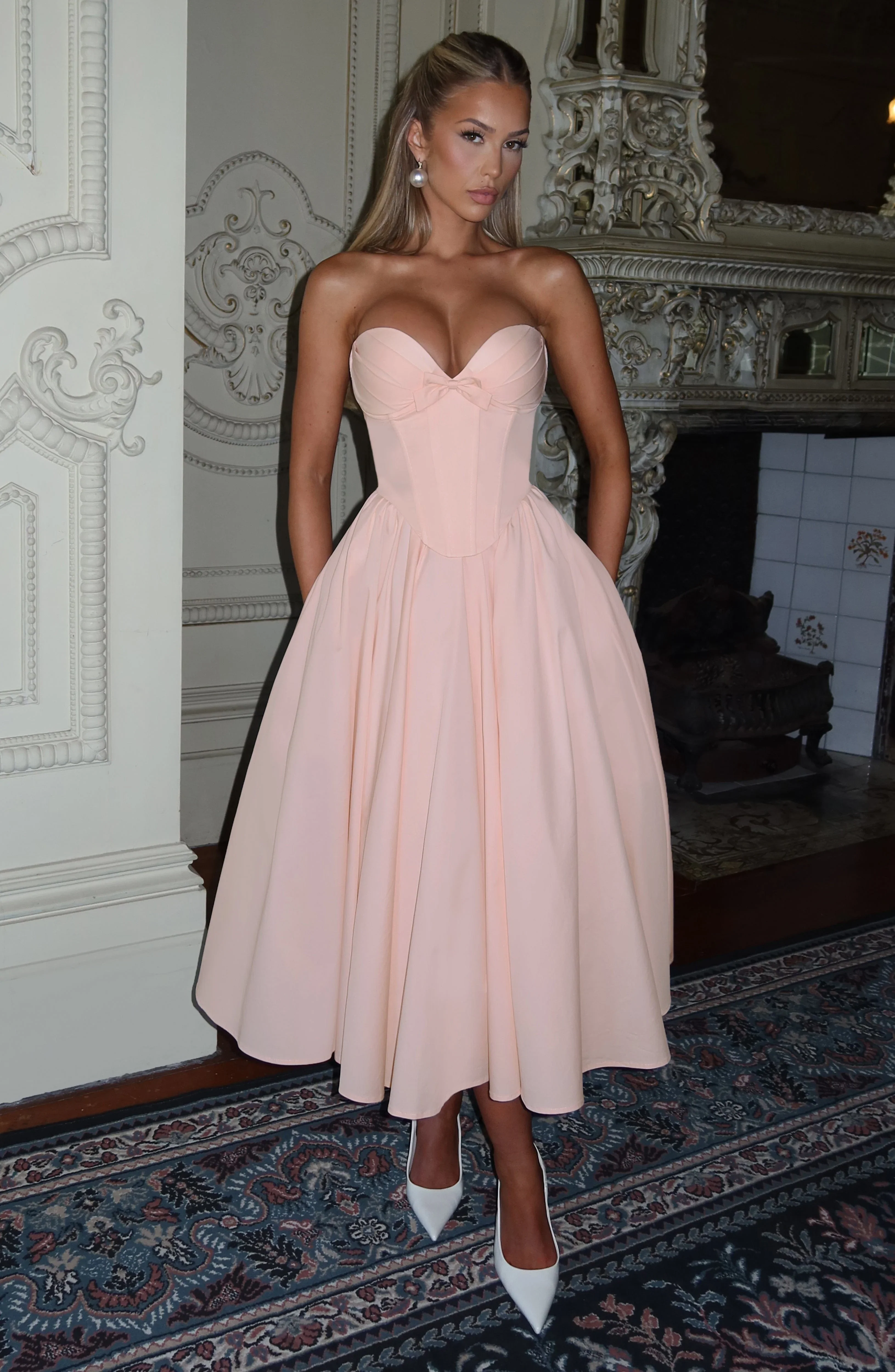 Prim Midi Dress - Soft Peach