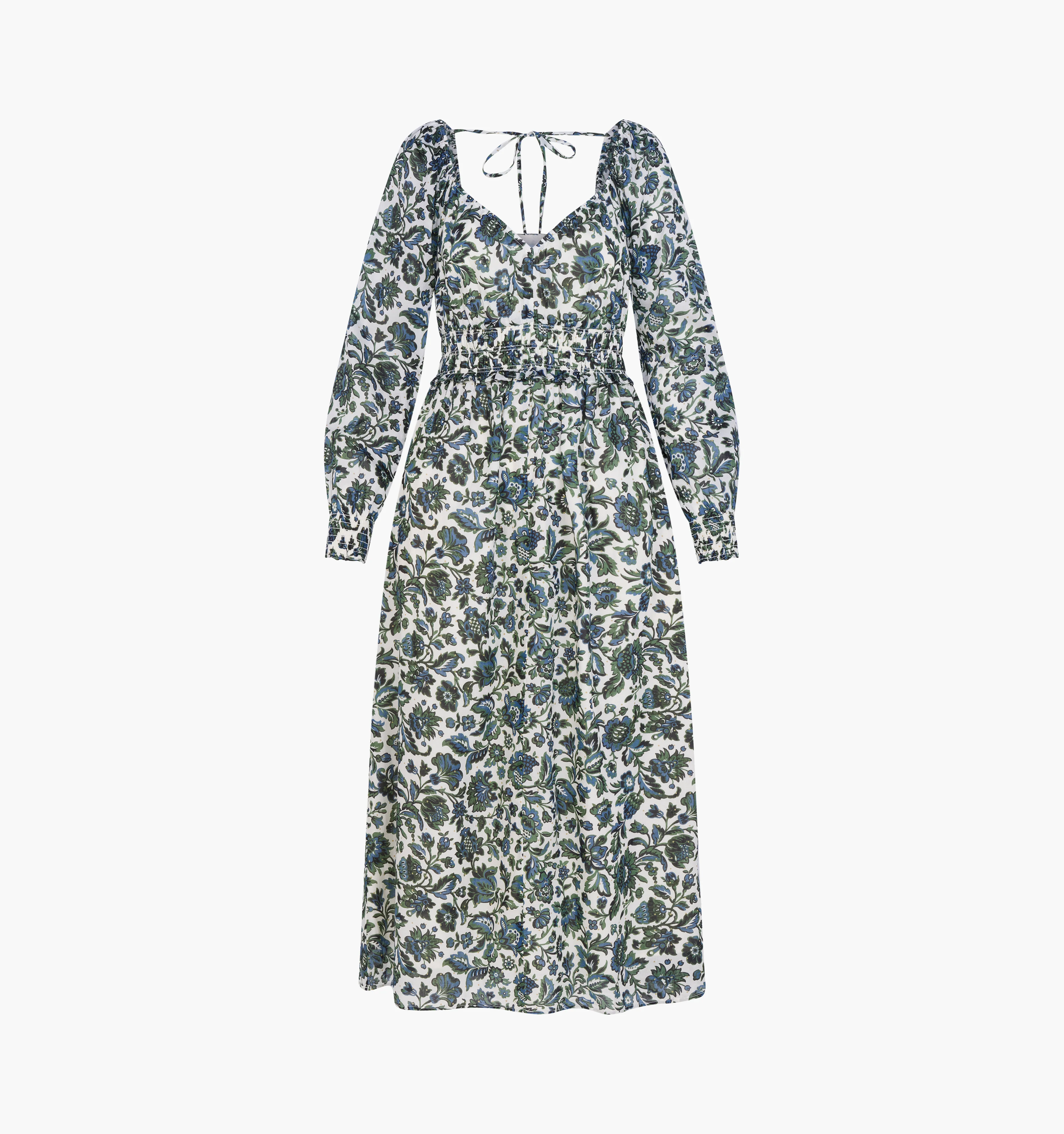 The Eugenia Nap Dress -  Jacobean Bloom Blue/Green