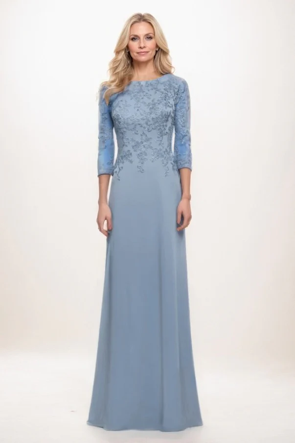 A-Line Maxi Chiffon Mother Of The Bride Dress CM0313