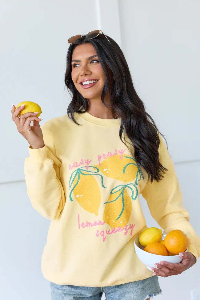 Easy Peasy Yellow Graphic Sweatshirt