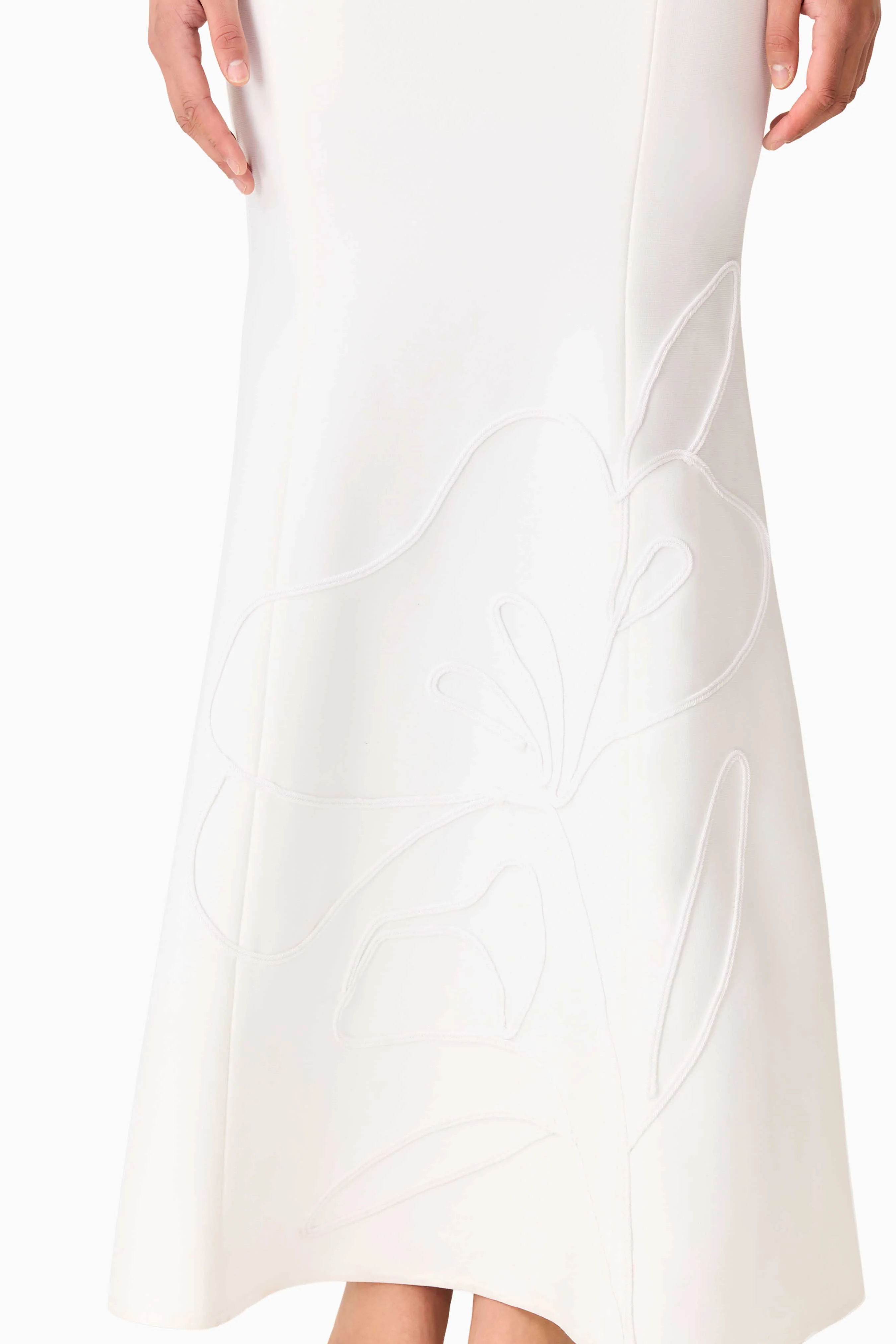 Opline One Shoulder Gown in White