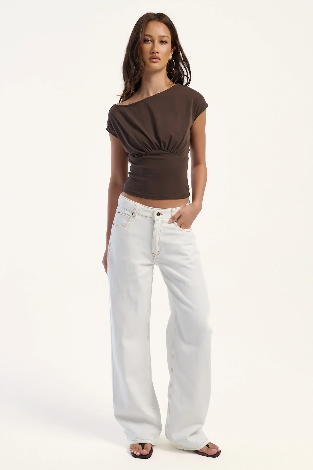 Lioness Top Model Mid Baggy Jean Porcelain