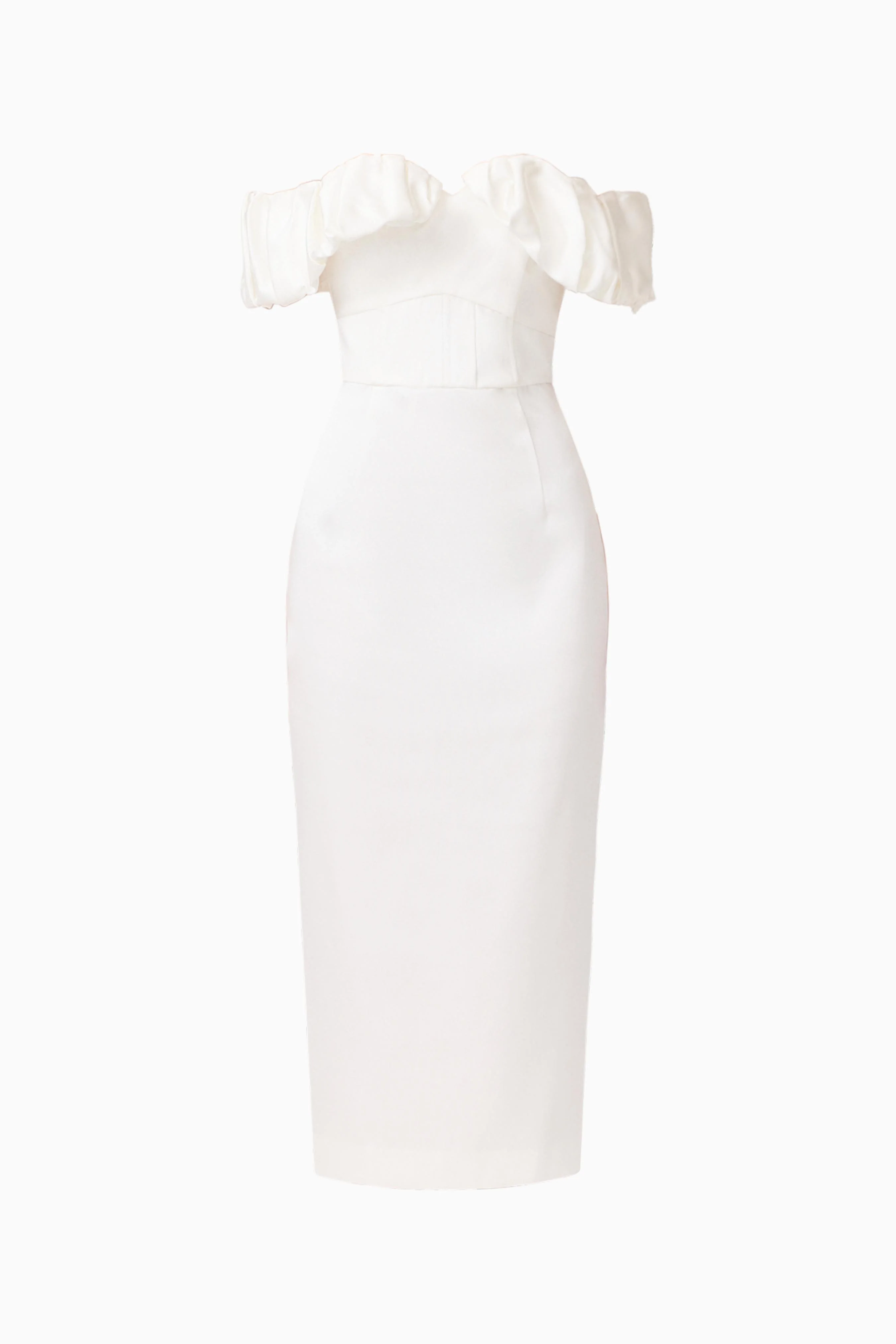 Espera Off Shoulder Midi Dress in White