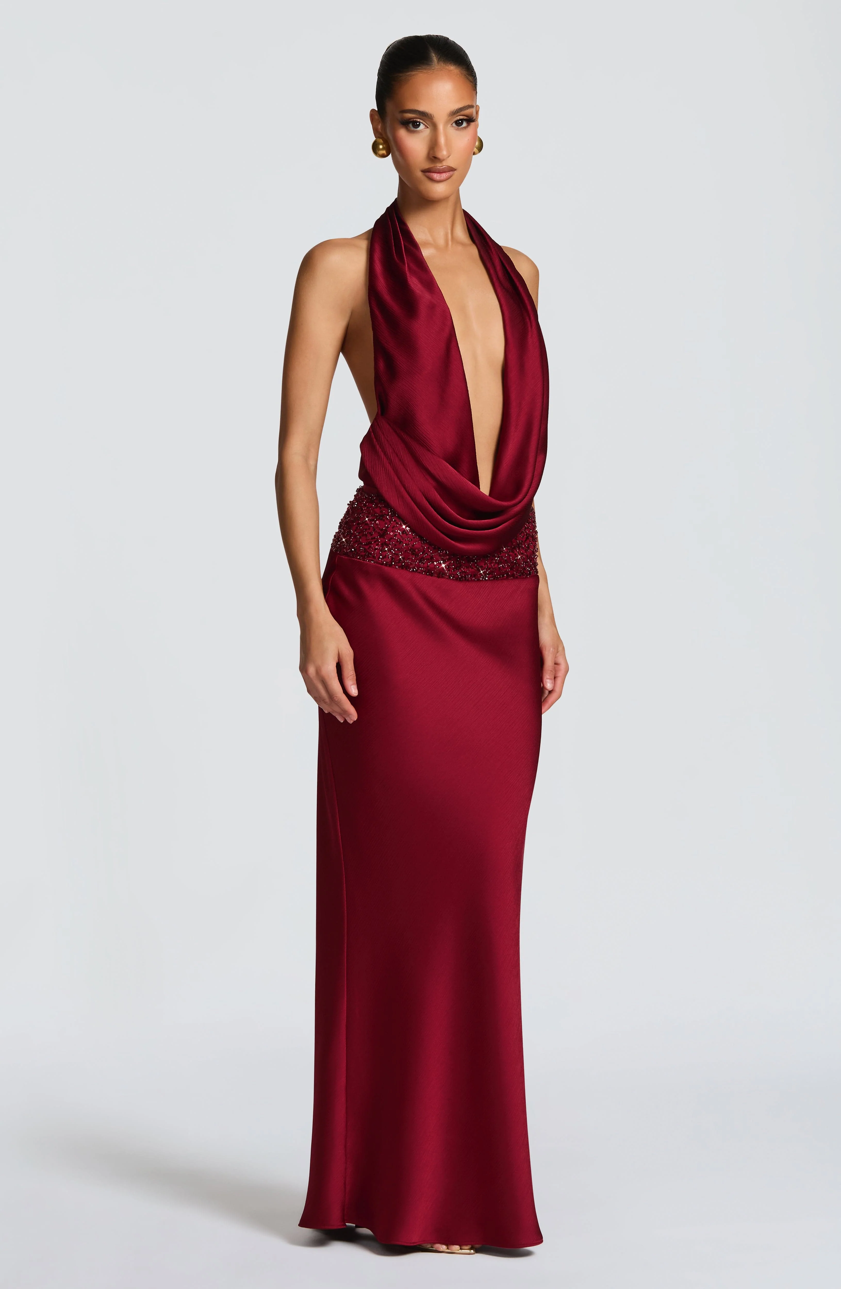 Ira Maxi Skirt - Burgundy