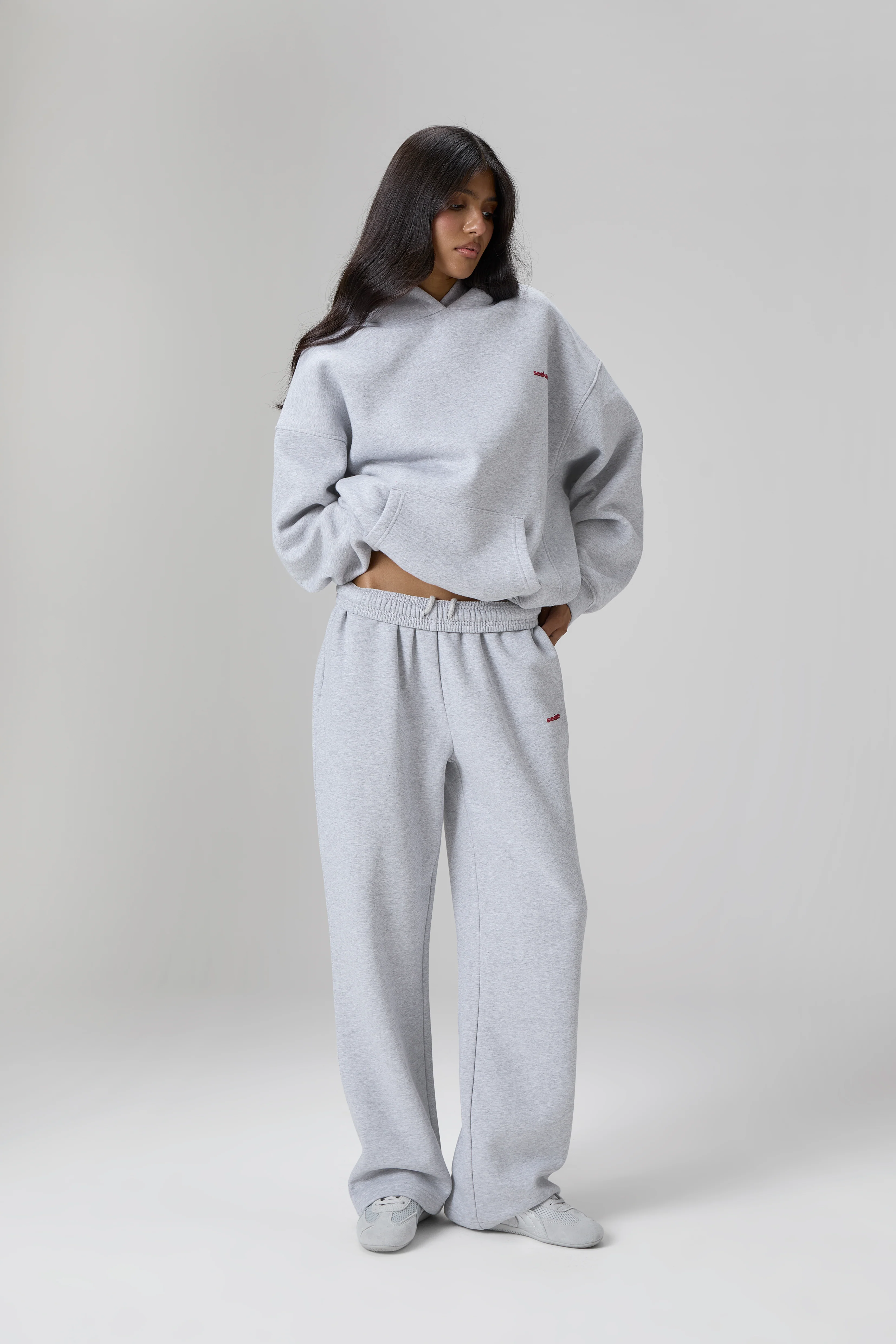 Seekers Brand Hoodie in Grey Melange