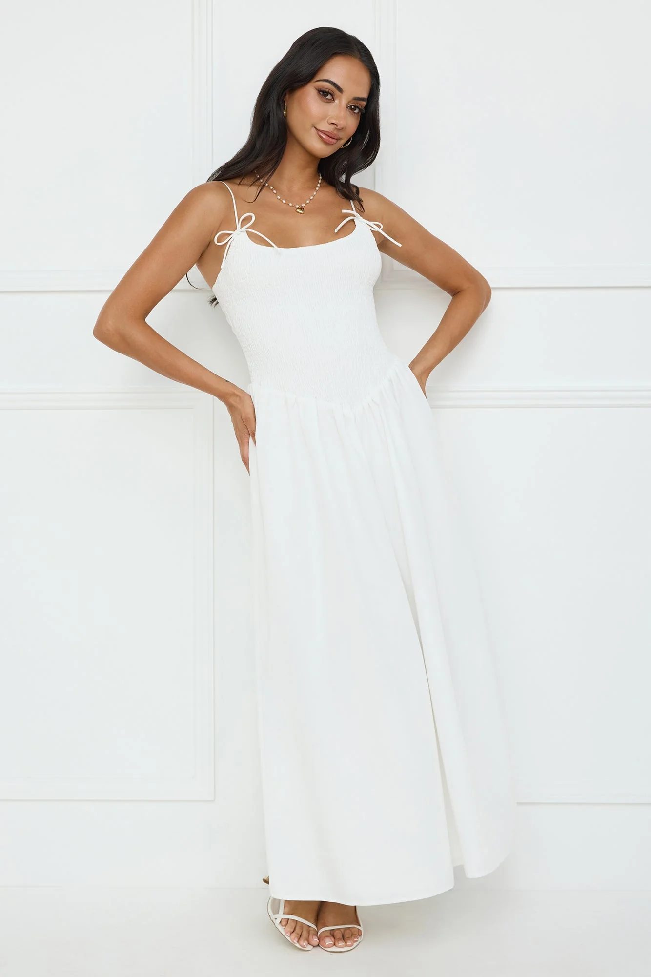 Pretty Willow Maxi Dress White - luluinthesky