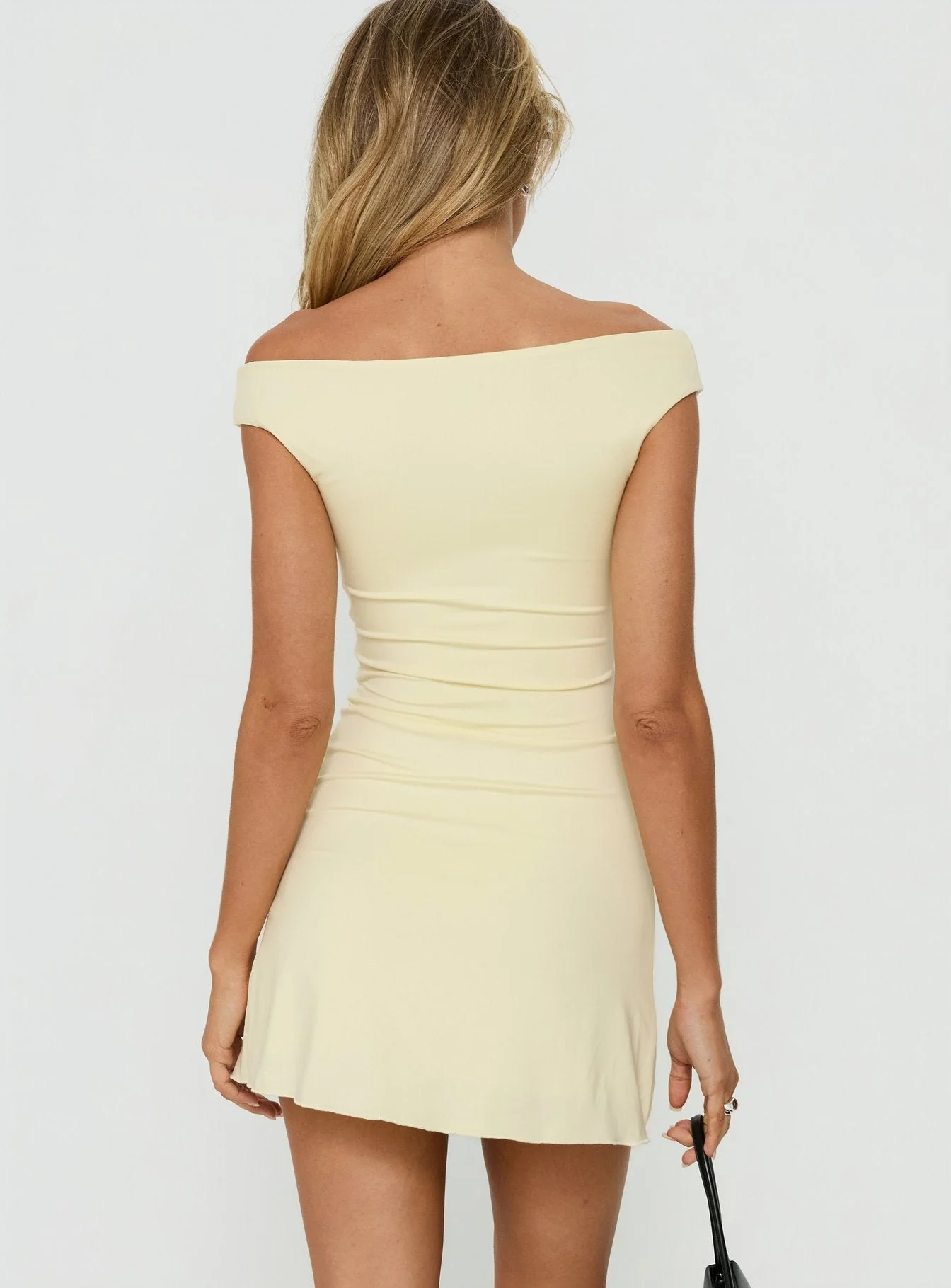 Keera Off Shoulder Ruched Mini Dress Butter