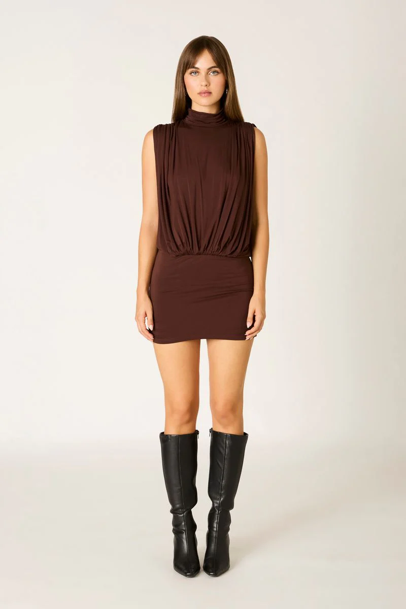 High-Neck Mini Dress