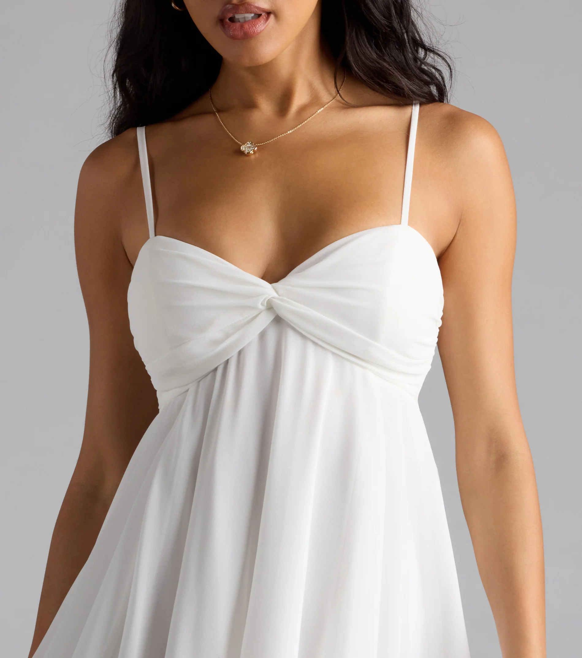 Perfectly Pretty Tie Back Chiffon Babydoll Dress - luluinthesky