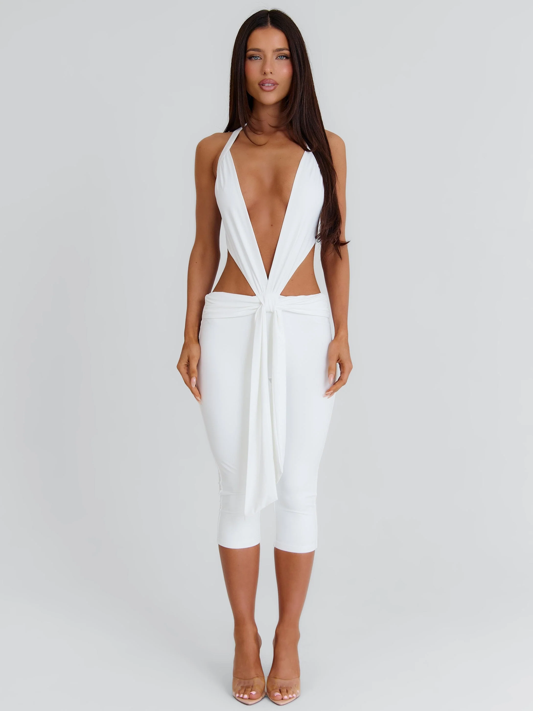Isabela Capri Jumpsuit White