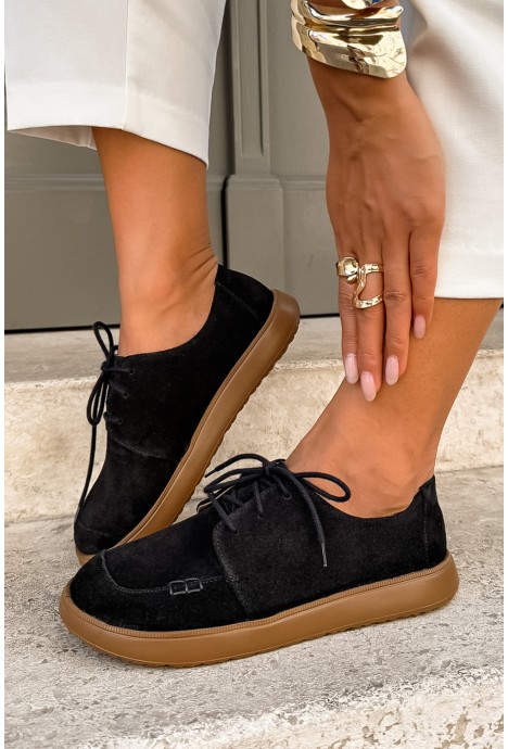 Czarne zamszowe lekkie trampki barefoot Areno
