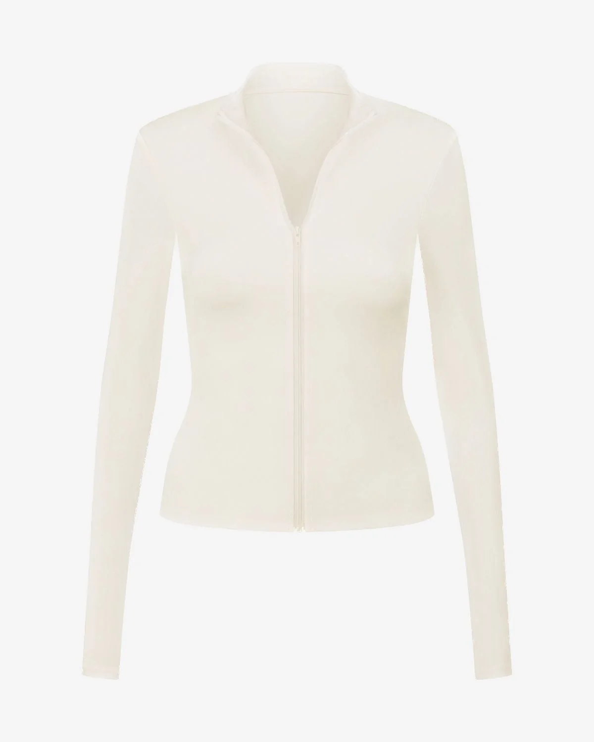 Serenity Longline Zip Up Jacket | Vanilla