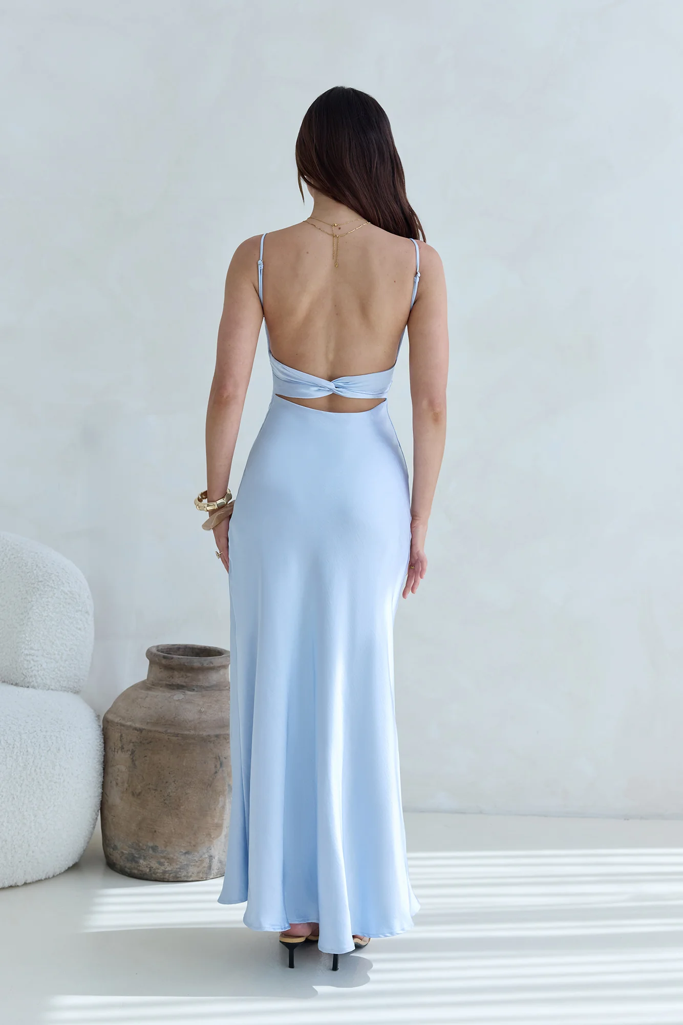 Love And Desire Satin Maxi Dress Blue - luluinthesky