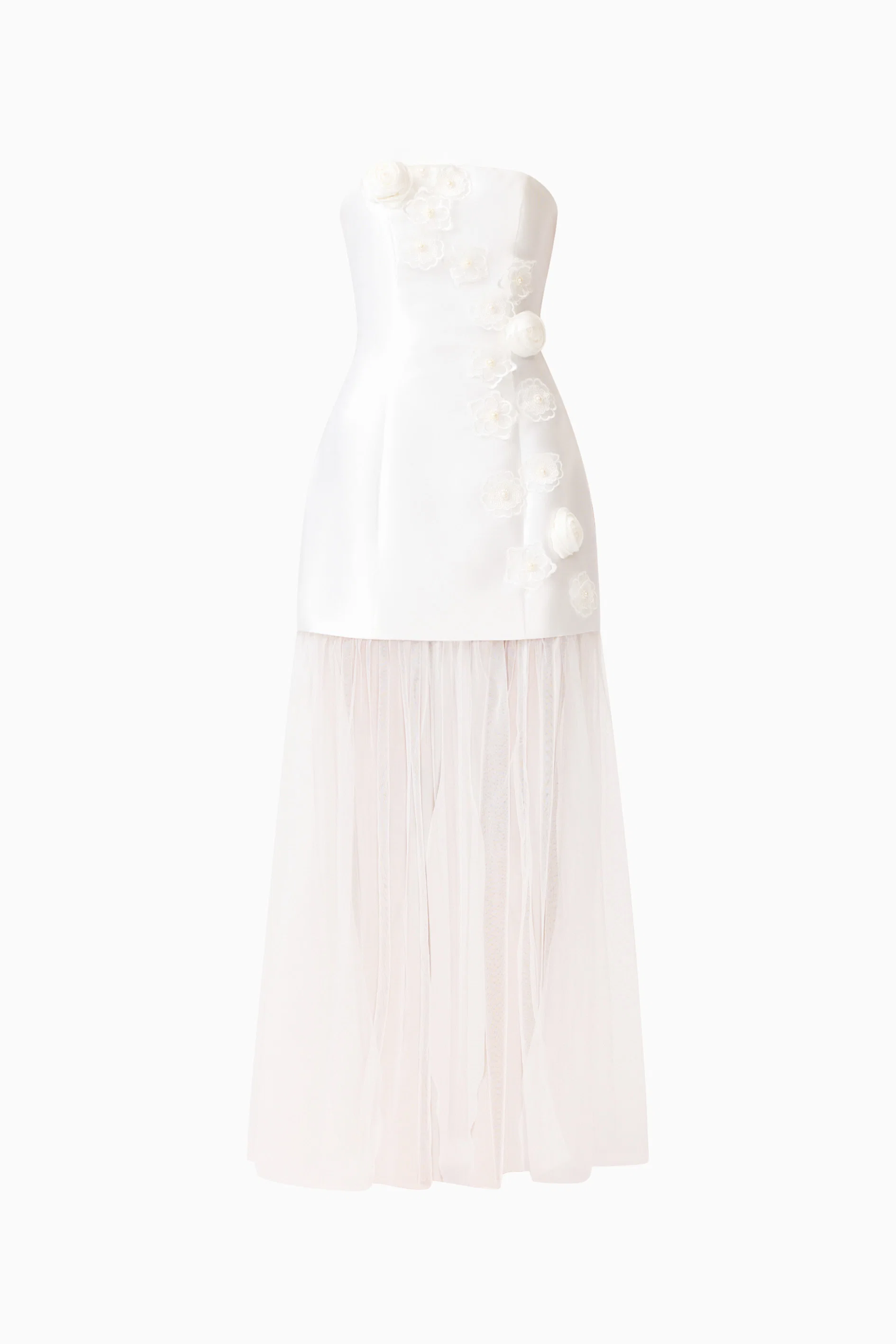 Oleander Strapless Maxi Dress In White