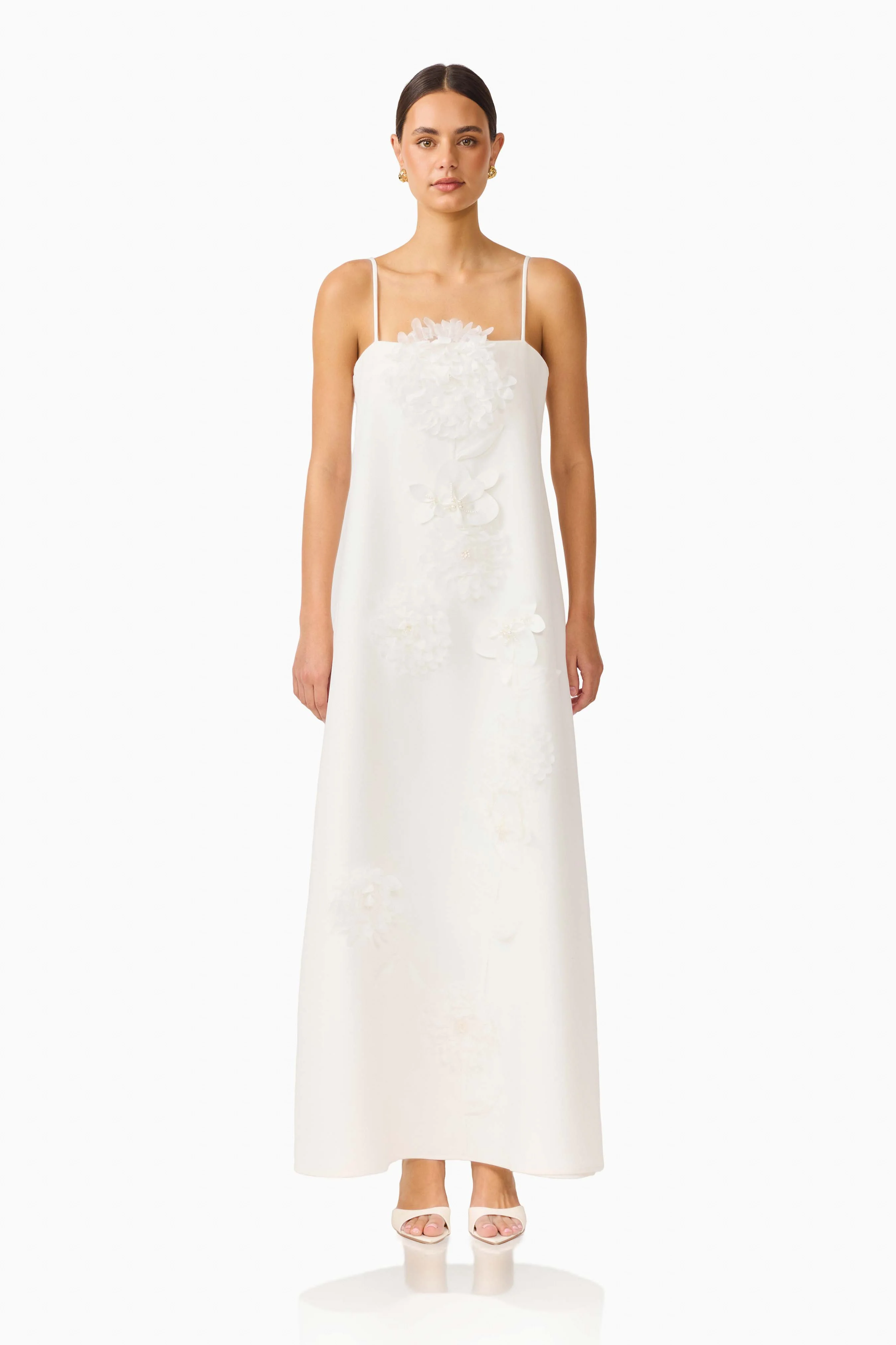 Gemma Floral Maxi Dress in White