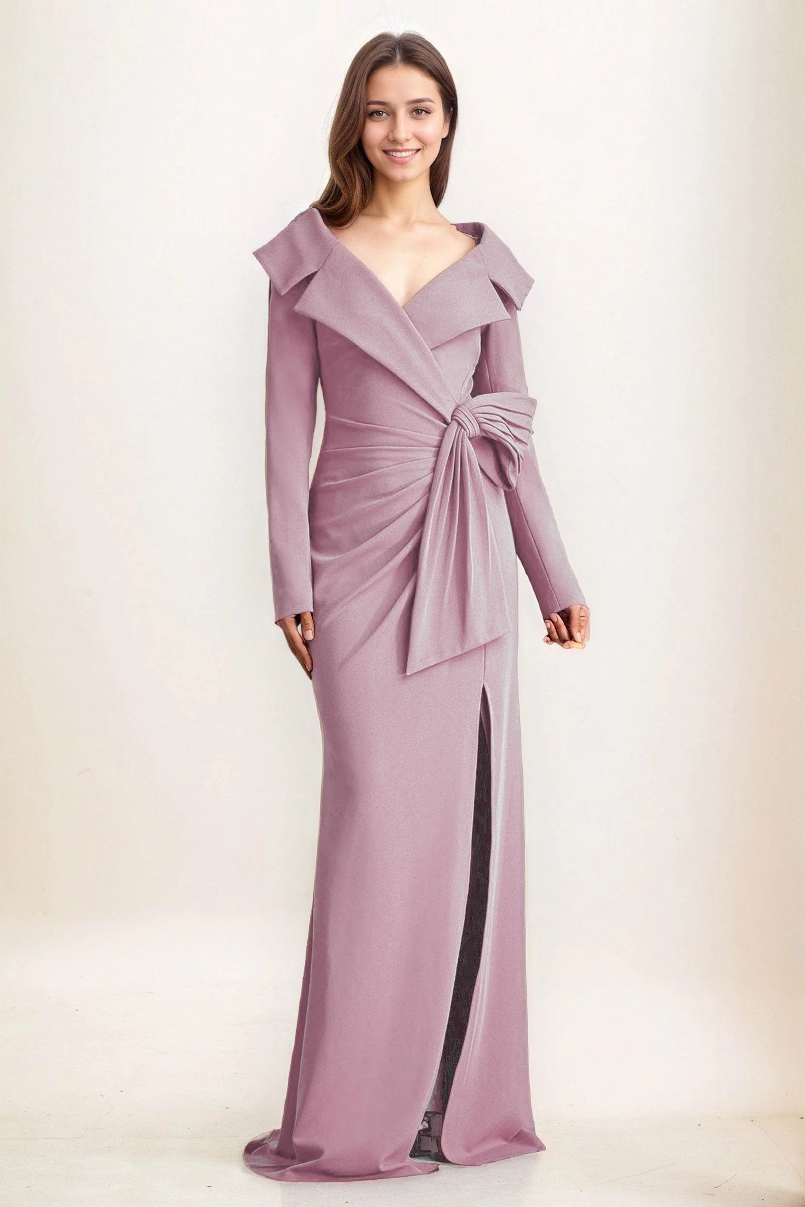 Sheath-Column Maxi Elastic Cloth Wedding Guest Dress CG0283