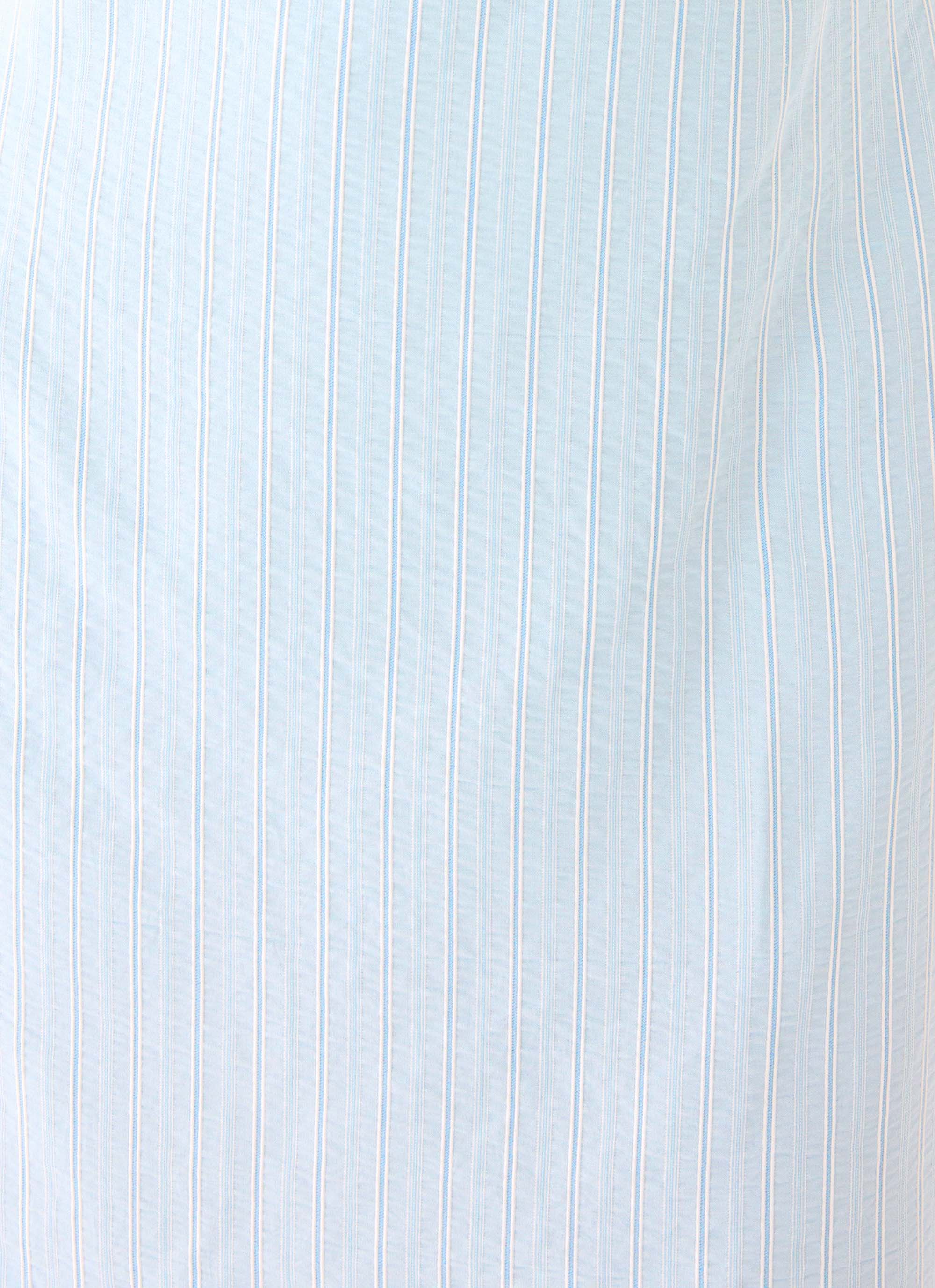 Reinna Cotton Strapless Mini Dress - Baby Blue Stripe - luluinthesky