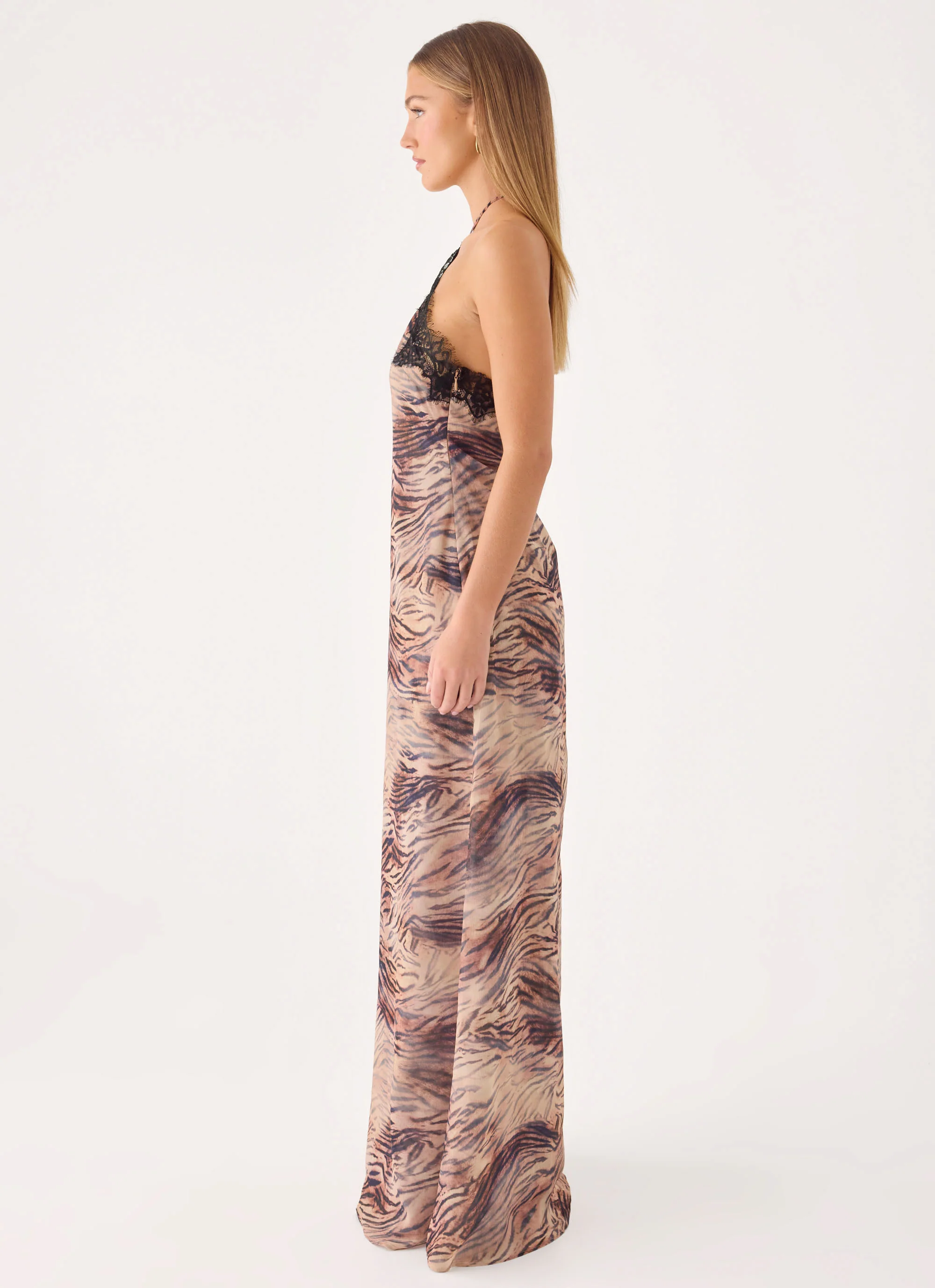 Zamarita Halter Maxi Dress - Golden Tiger - luluinthesky
