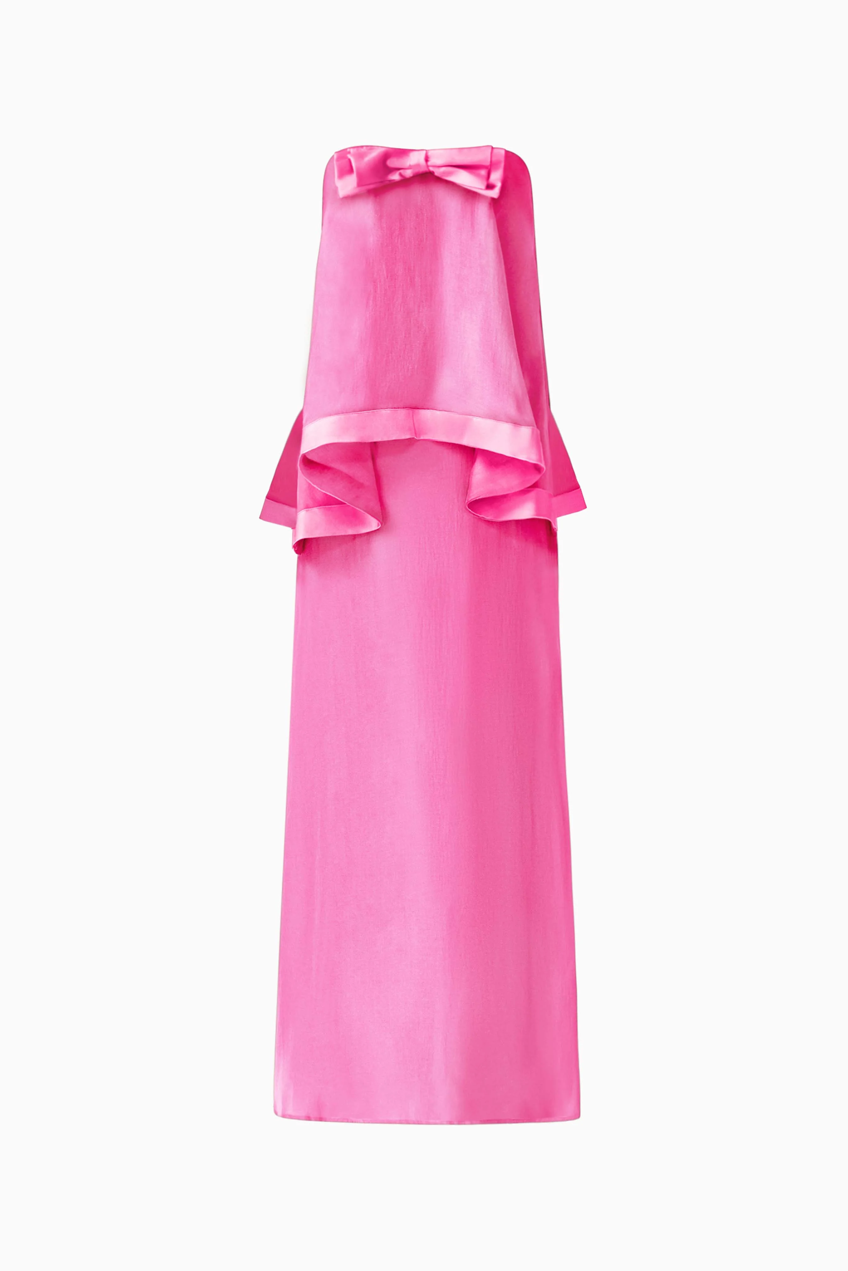 Rosera Satin Bow Maxi Dress in Pink