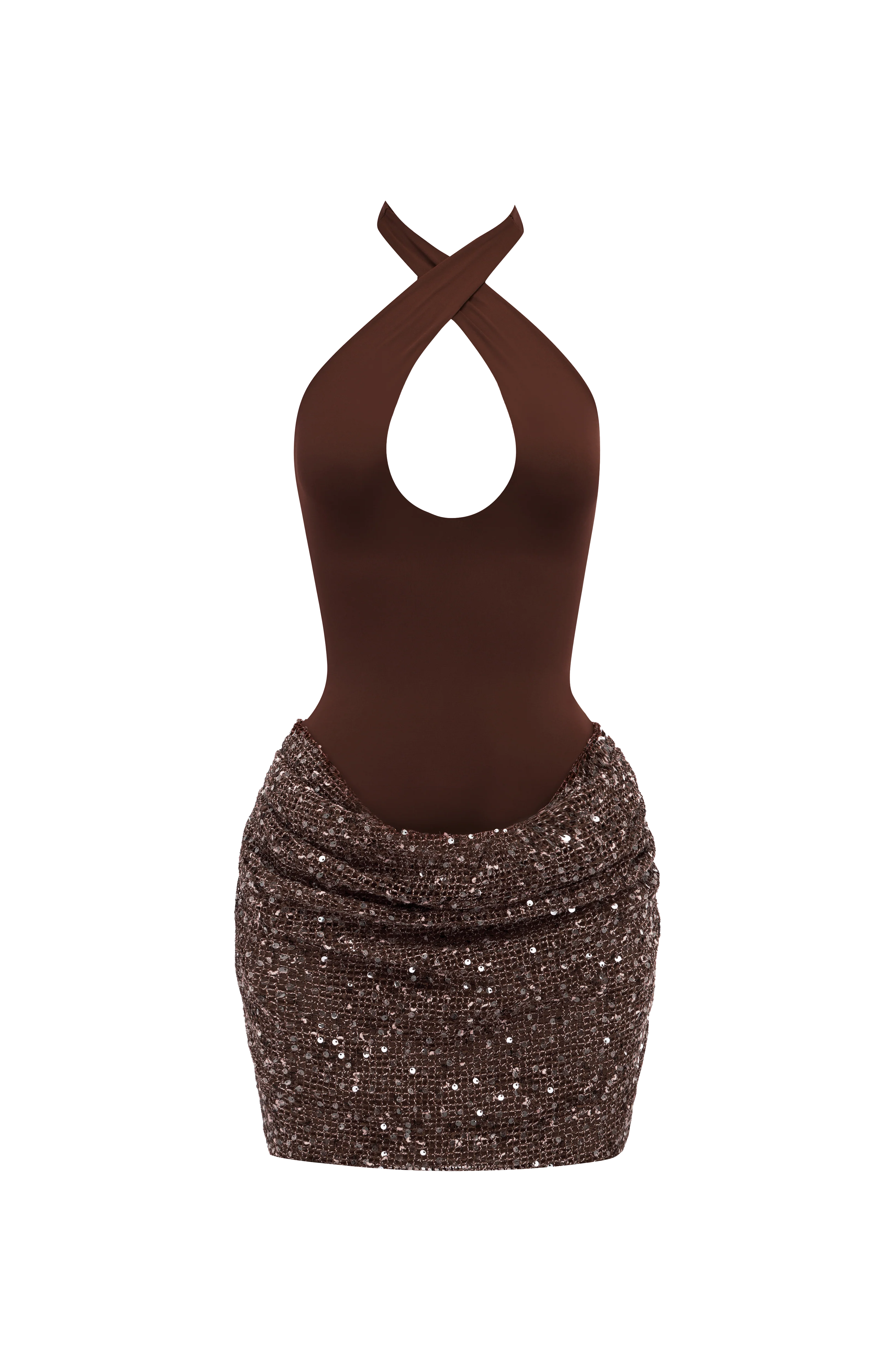 Solea Mini Dress - Plum Brown