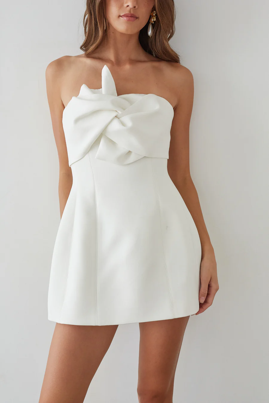 Alix Twist Front Bubble Mini Dress - luluinthesky