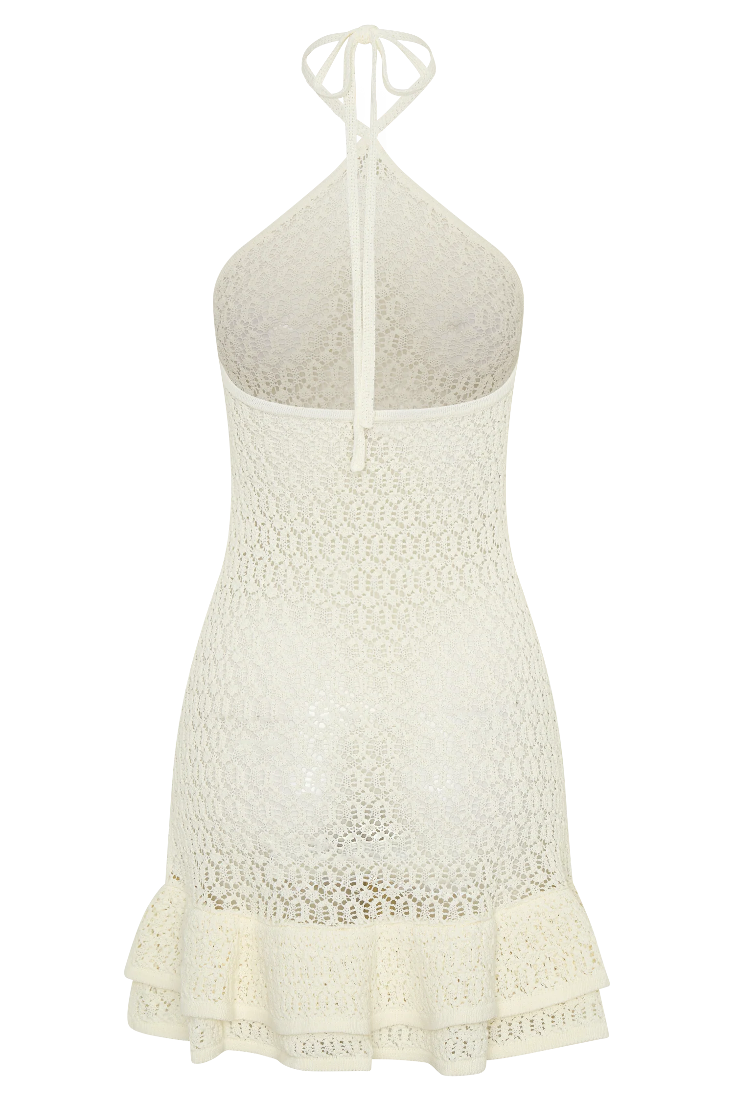 Carrisa Crochet Knit Mini Dress - White