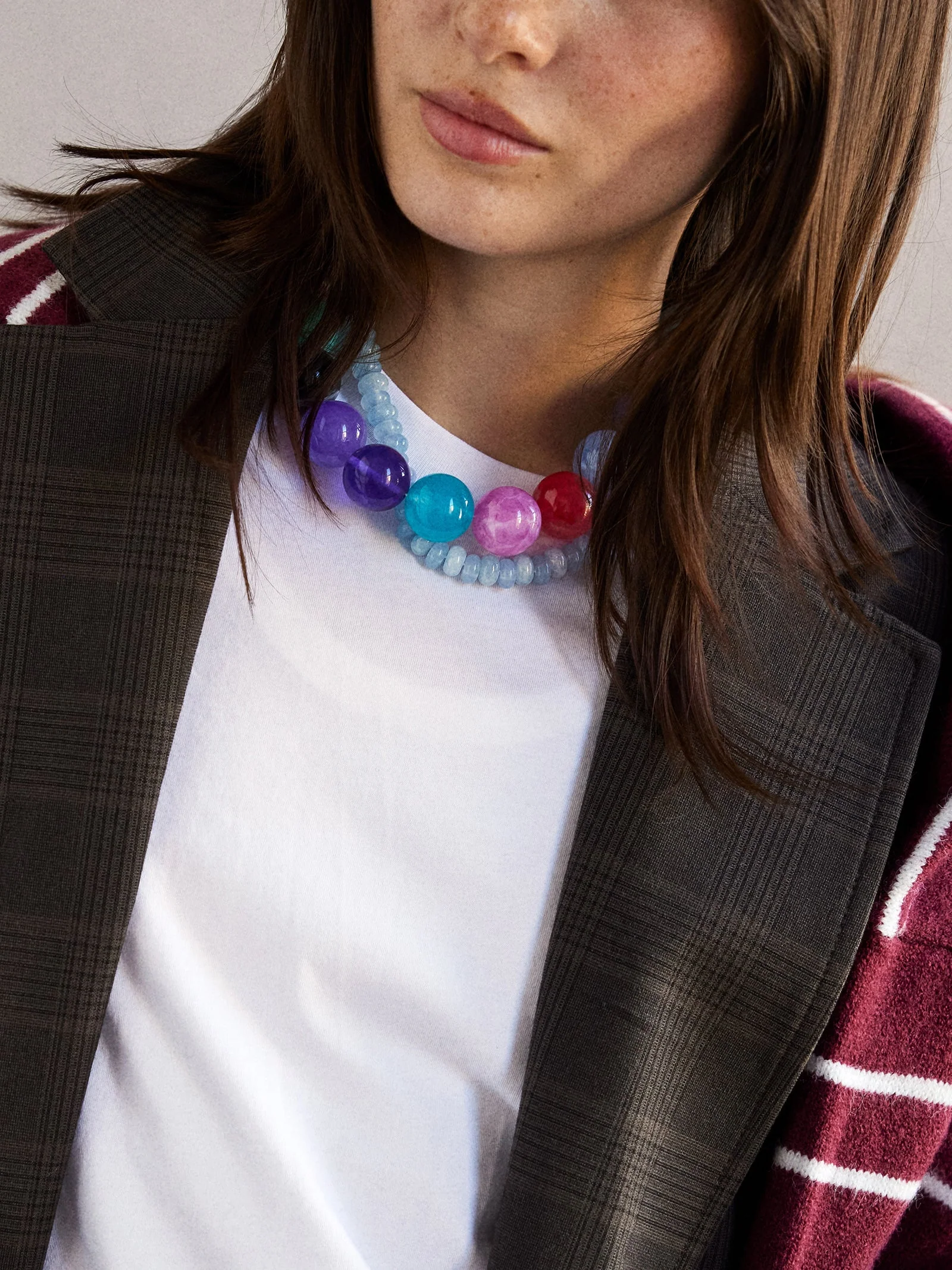 Jane Beaded Necklace - Muted Multi Bead