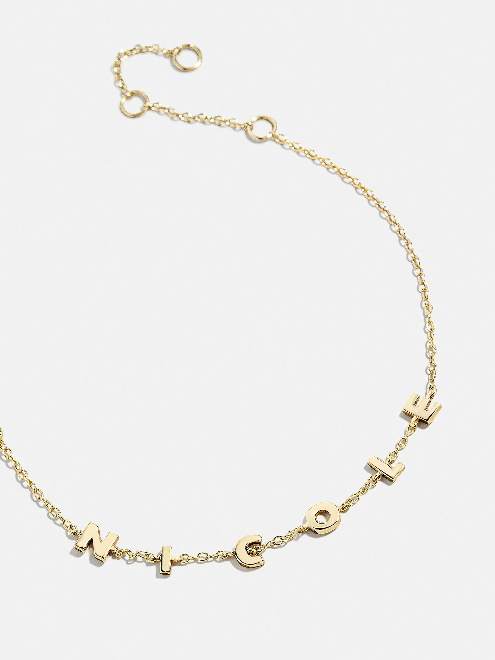 Mini 14K Gold Custom Spaced Letter Name Bracelet - 14K Gold