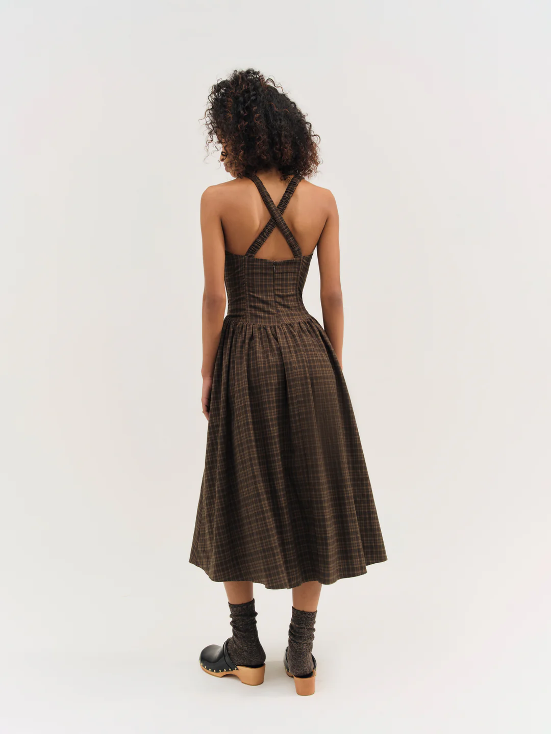 University Plaid Midi Dress