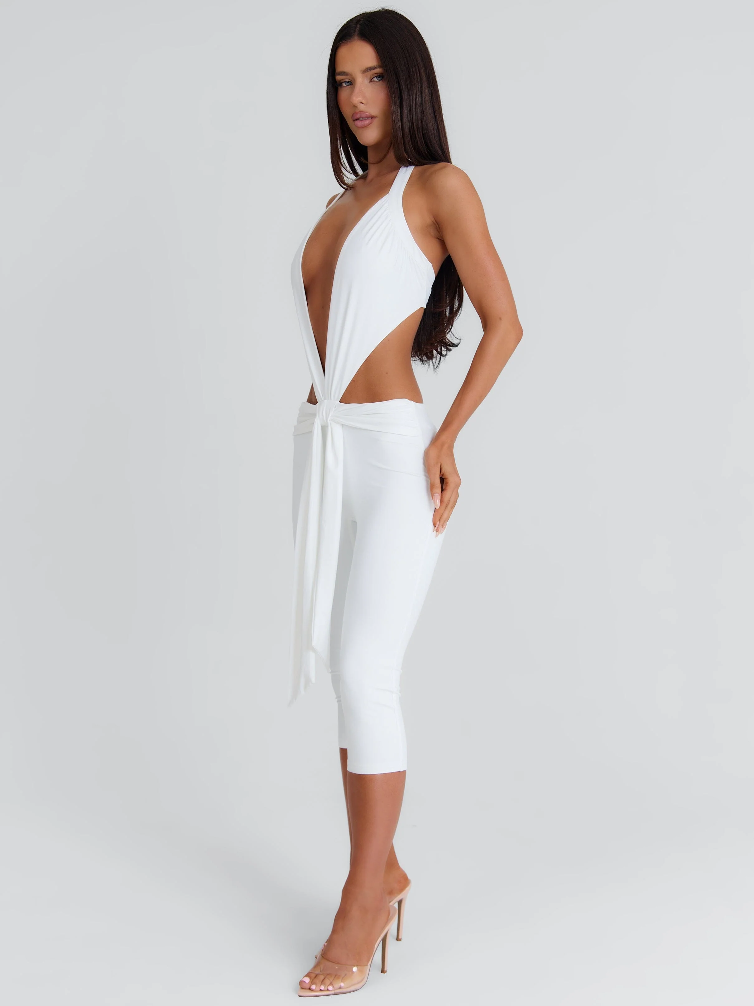 Isabela Capri Jumpsuit White