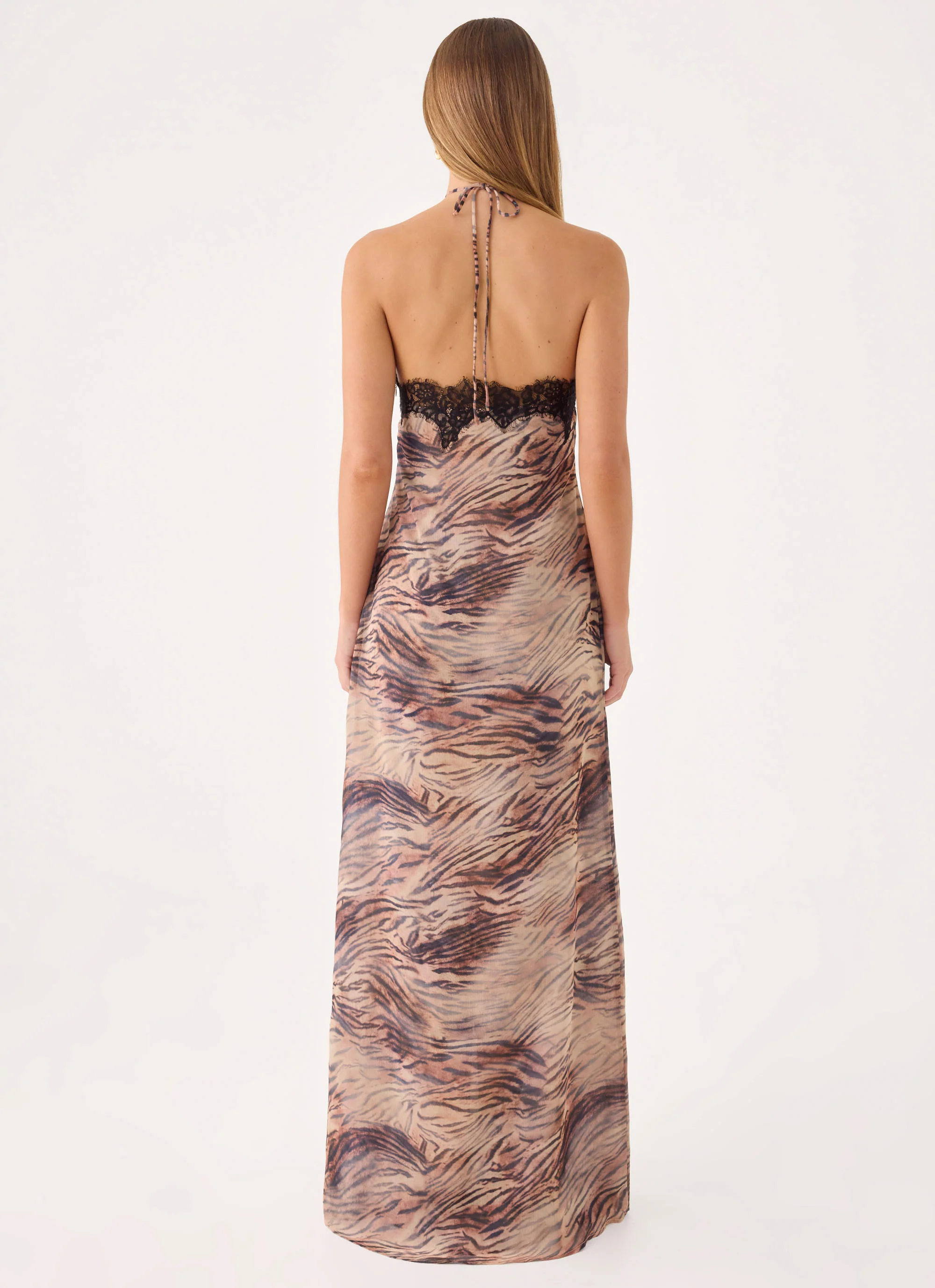 Zamarita Halter Maxi Dress - Golden Tiger - luluinthesky
