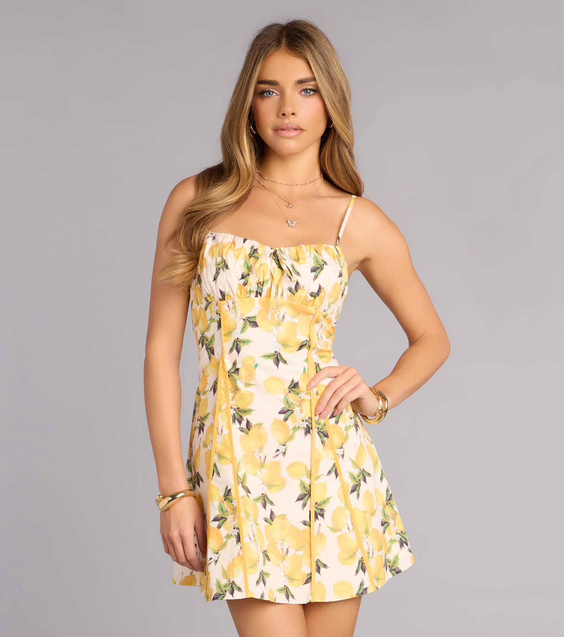 Sweet Citrus A-Line Mini Dress